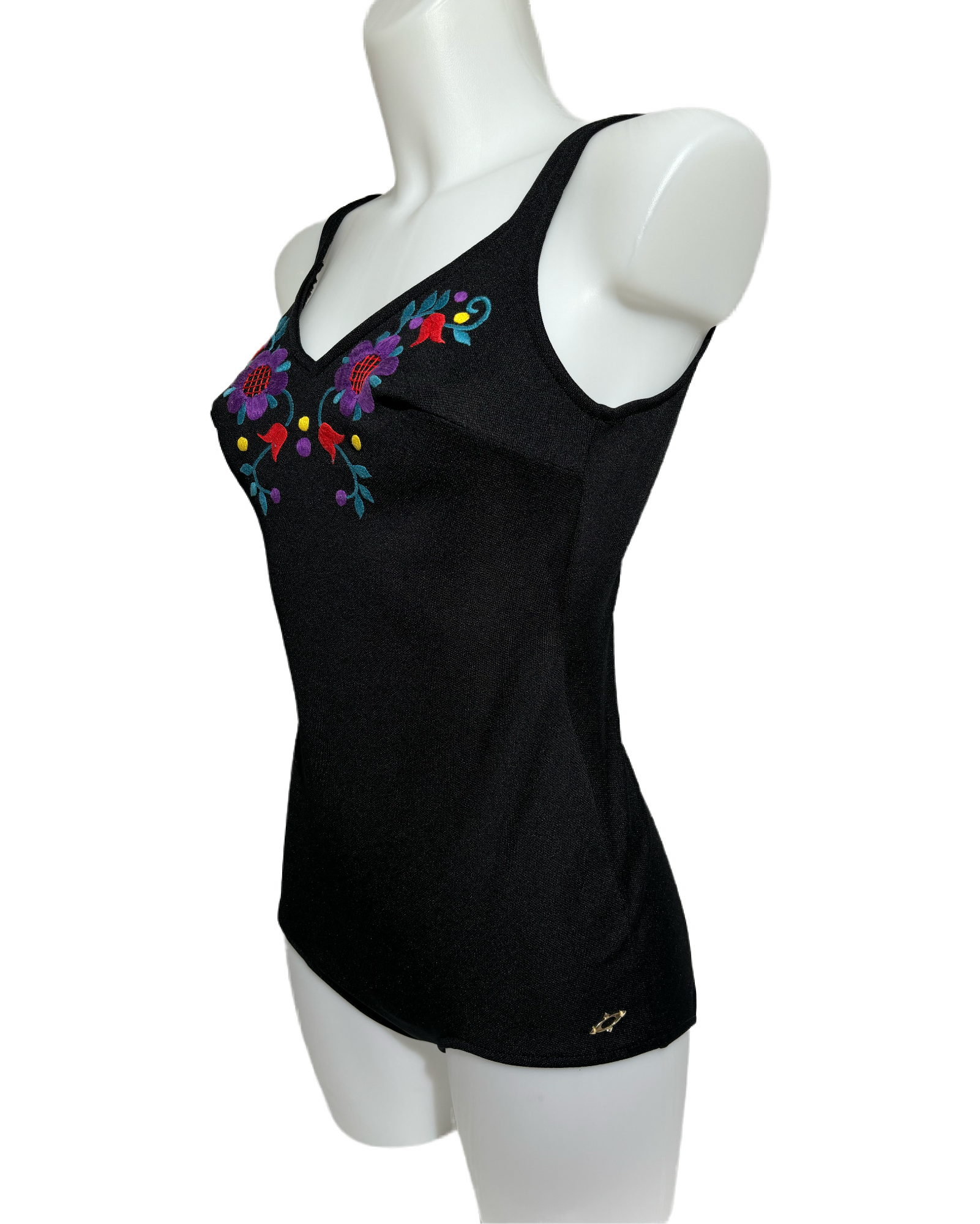 Boho Elegance 80s Embroidered Jednodelni Kupaći HELM:VNTG