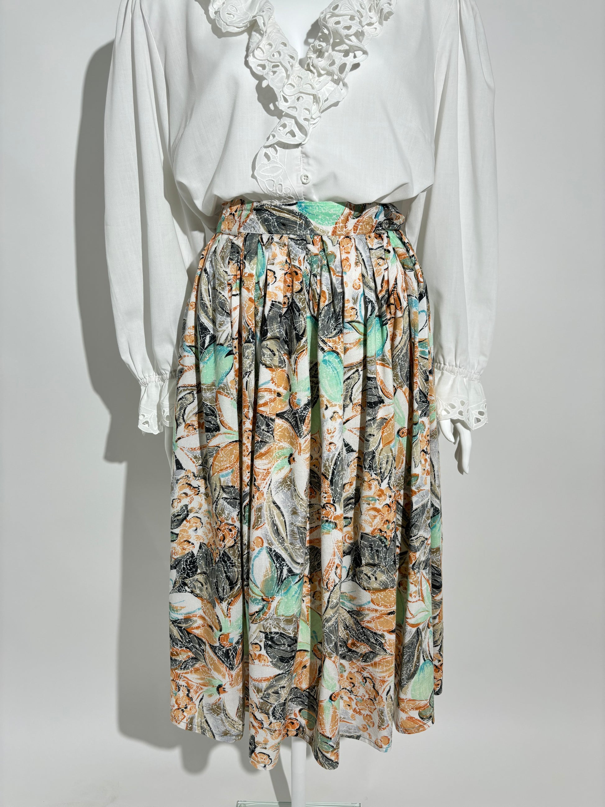 Leaf Pattern 70s Suknja HELM:VNTG