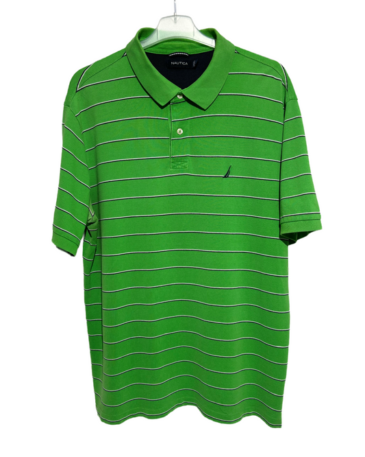 Nautica Vibrant Green Striped Polo Majica Nautica