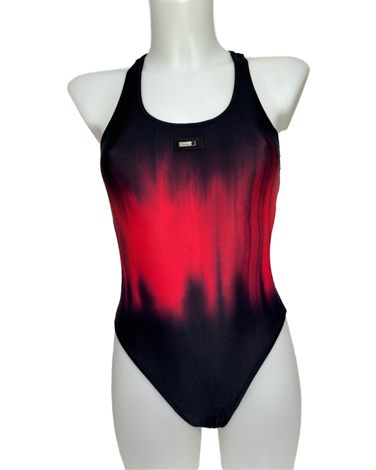 Crimson Fade 90s Gradient Jednodelni Kupaći HELM:VNTG