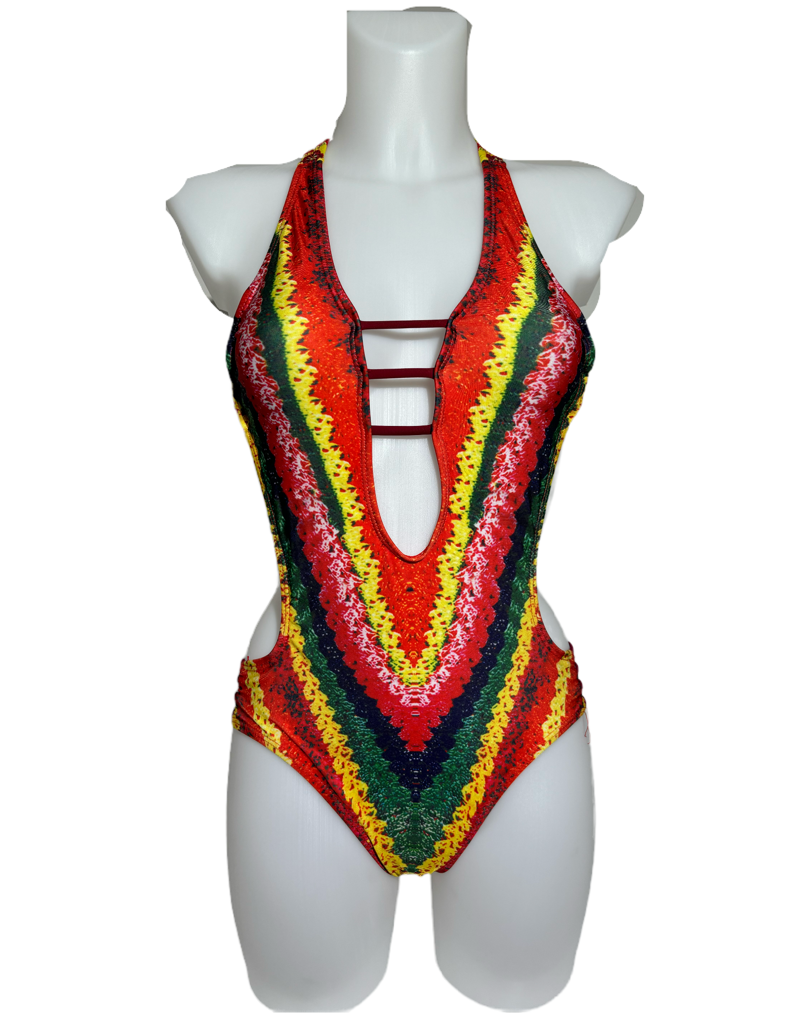 Vivid Rainbow 79s Crochet Jednodelni Kupaći HELM:VNTG