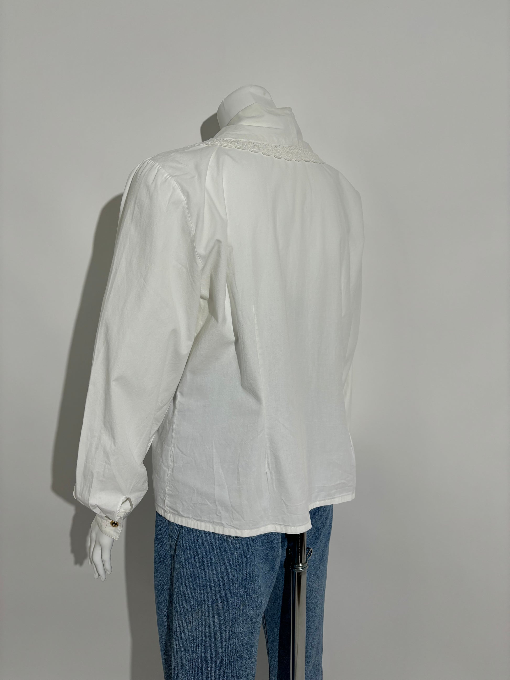 Ivory Lace 80s Elegant Bluza HELM:VNTG