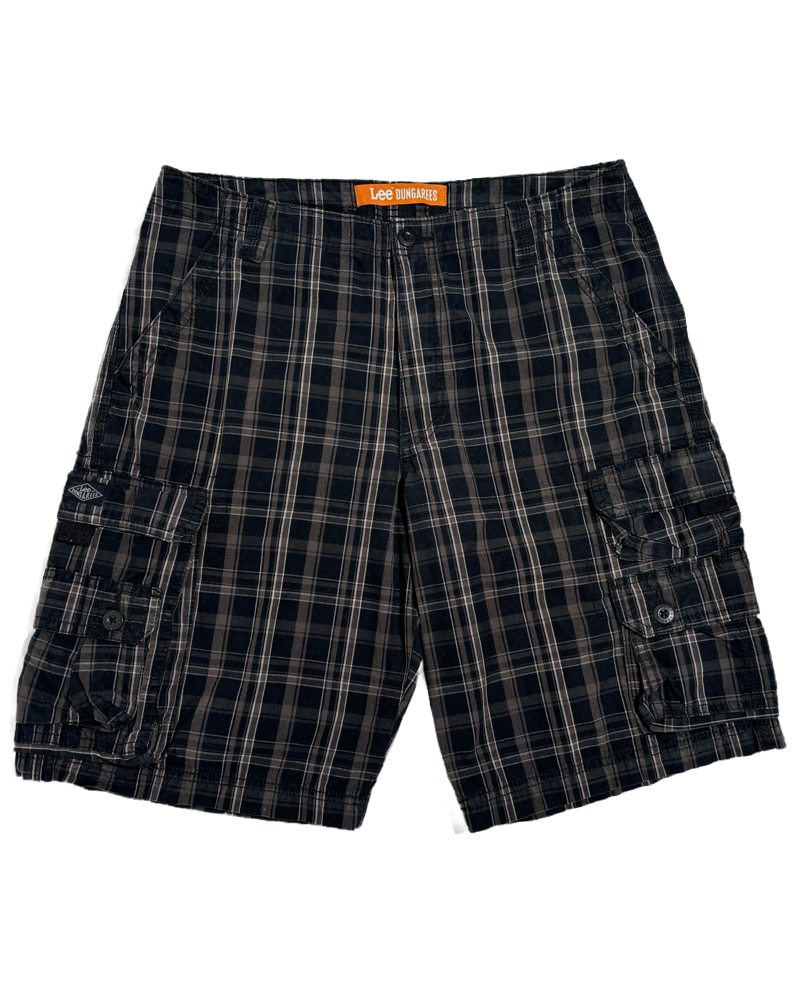 Lee Dungarees Dark Green Checkered Cargo Bermude