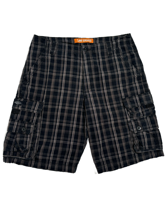 Lee Dungarees Dark Green Checkered Cargo Bermude