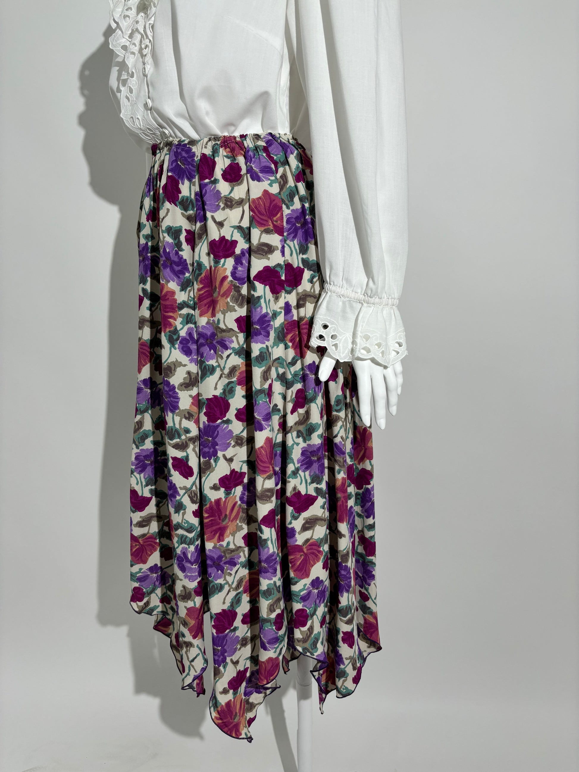 Purple Floral 90s Suknja HELM:VNTG