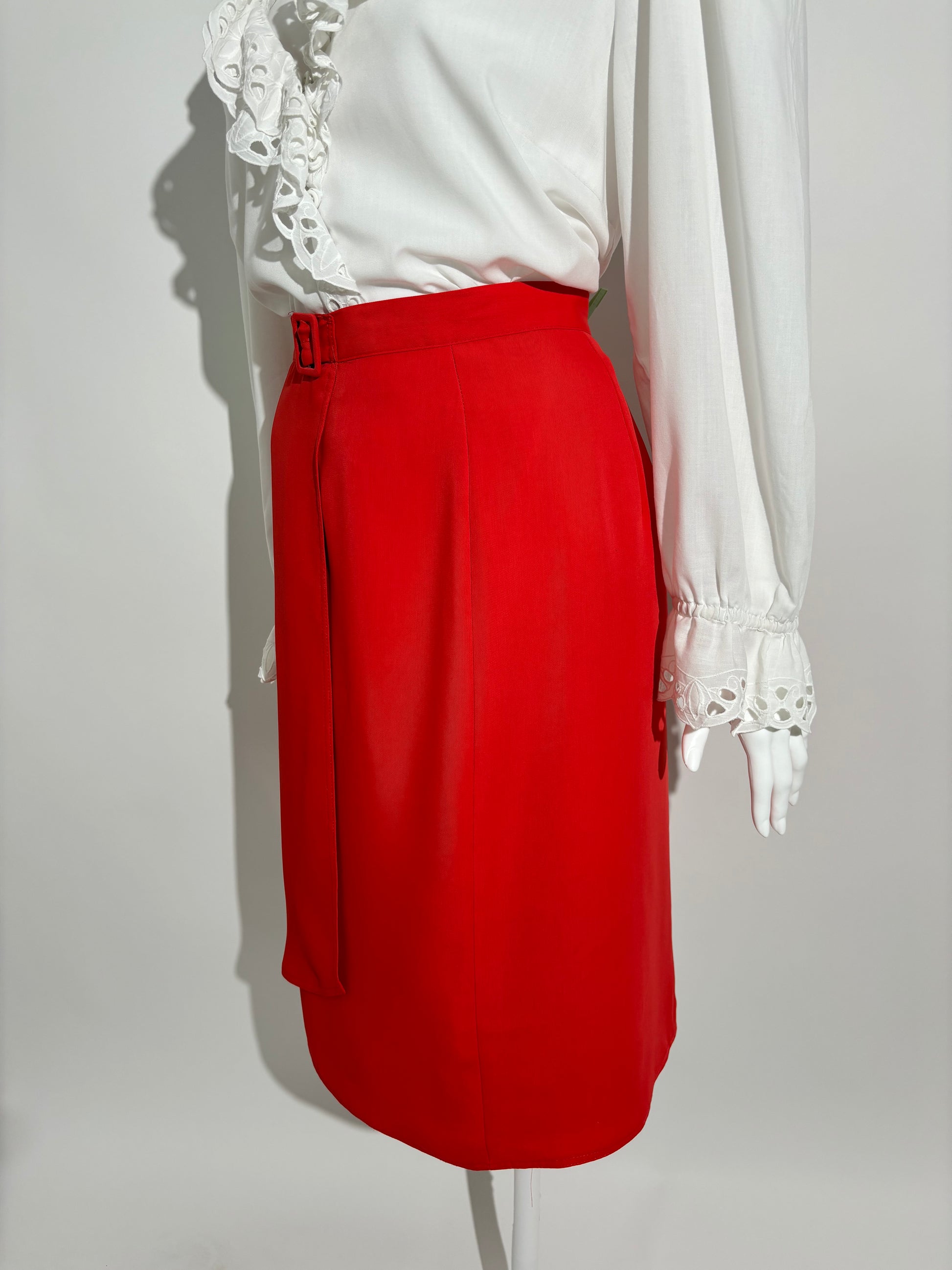 Red Elegant 80s Suknja HELM:VNTG