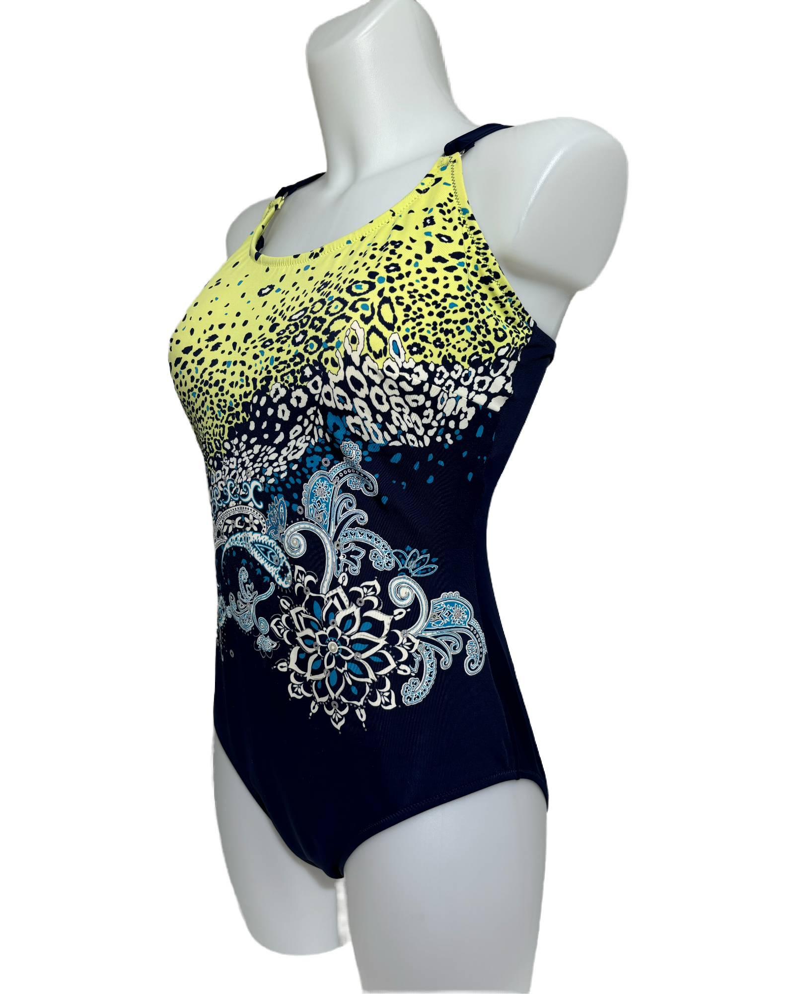 Lemon Burst 90s Paisley Jednodelni Kupaći HELM:VNTG