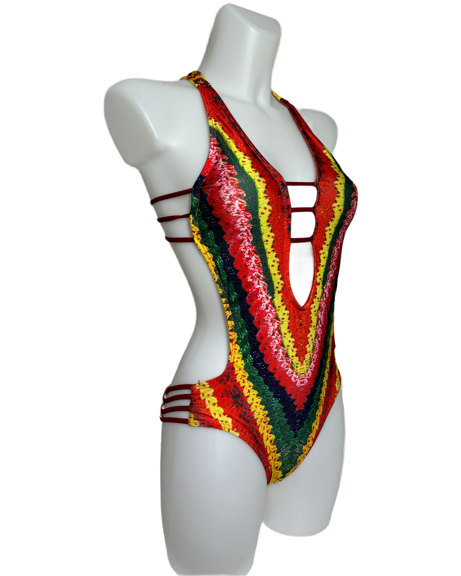 Vivid Rainbow 79s Crochet Jednodelni Kupaći HELM:VNTG