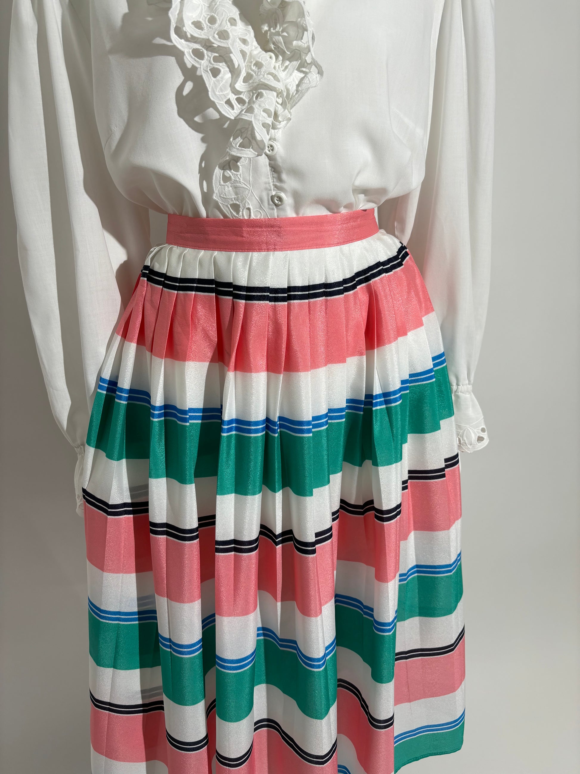 Striped Colorful 80s Suknja HELM:VNTG