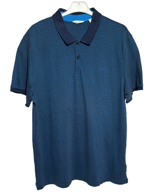 Calvin Klein Blue Striped Classic Polo Majica Calvin Klein