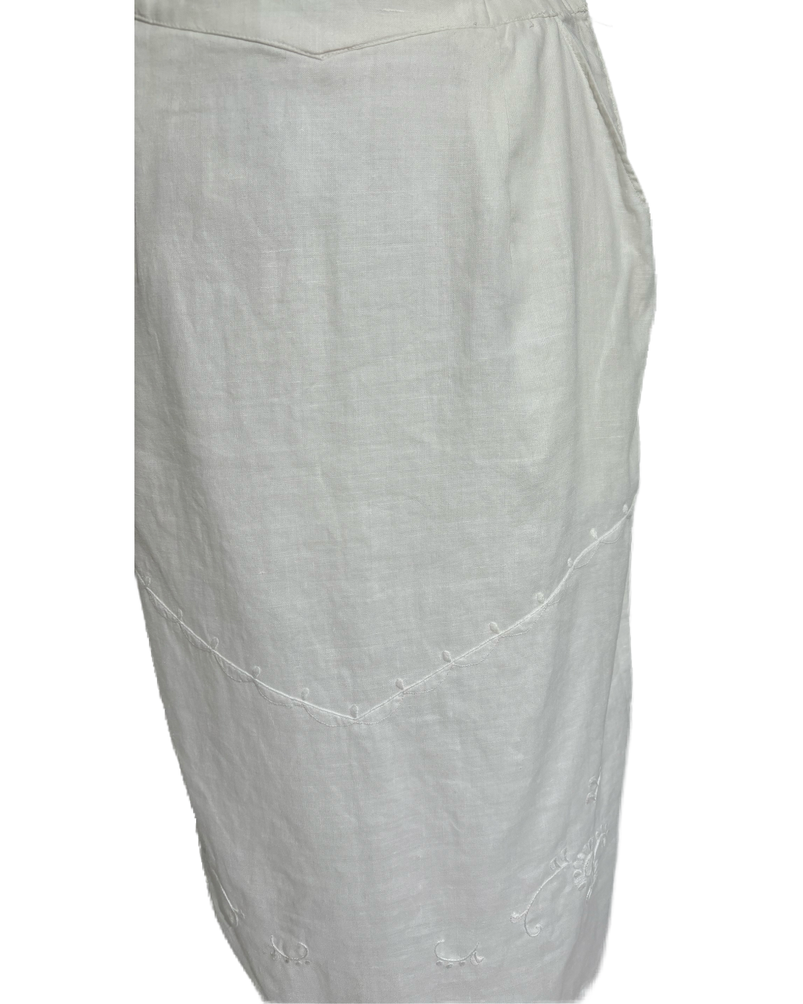 Ivory Elegance 80s Linen Suknja HELM:VNTG