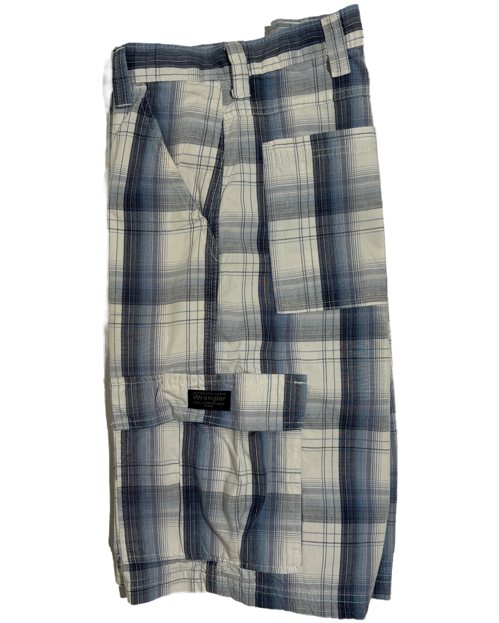 Wrangler Blue Checkered Cargo Bermude