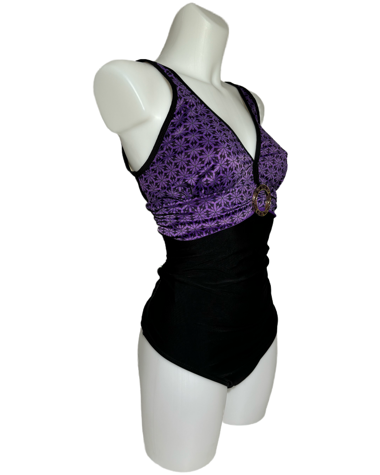 Purple Geometric Glam 90s Jednodelni Kupaći HELM:VNTG