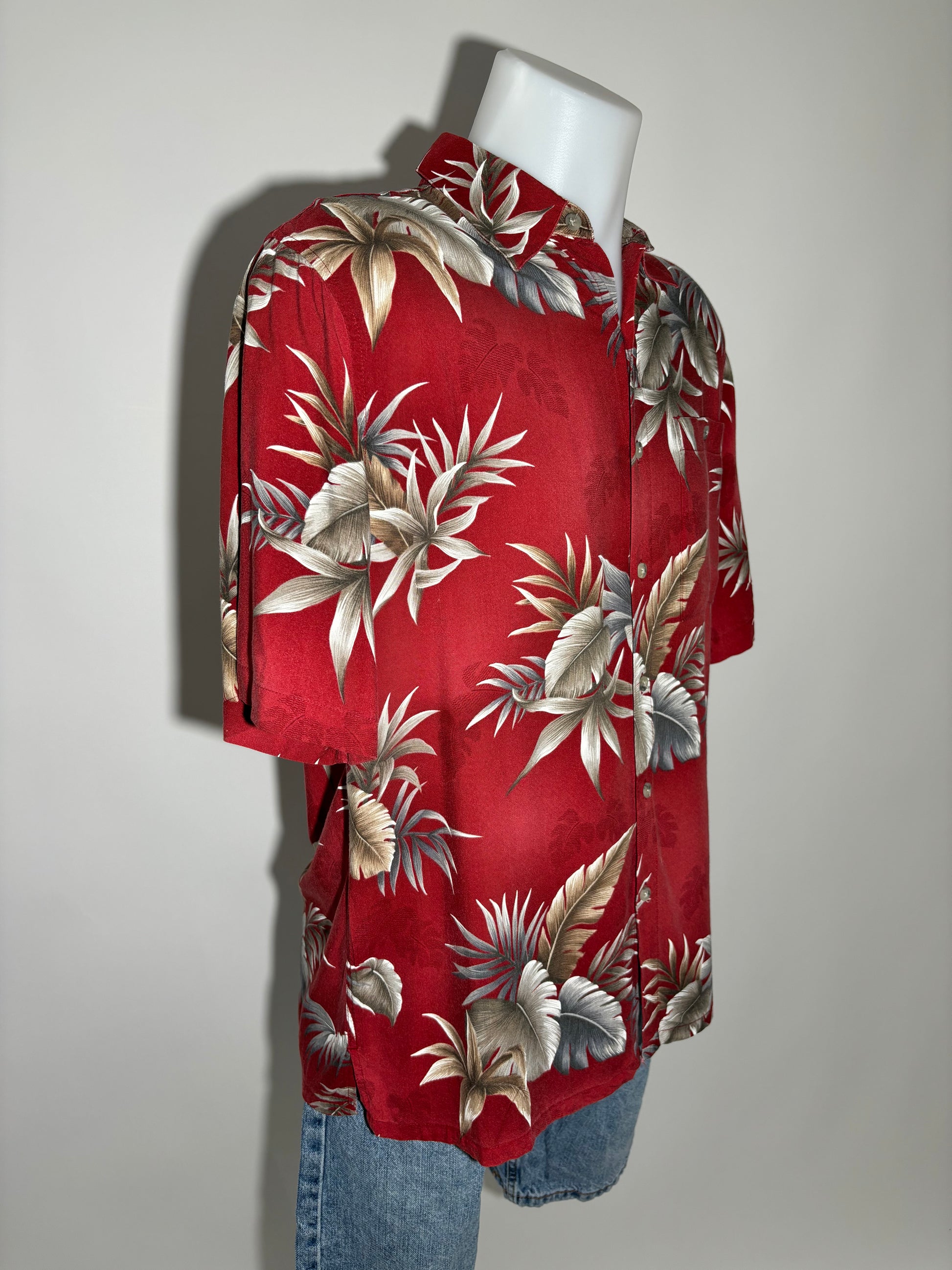 Crimson Paradise 90s Hawaiian Košulja HELM:VNTG