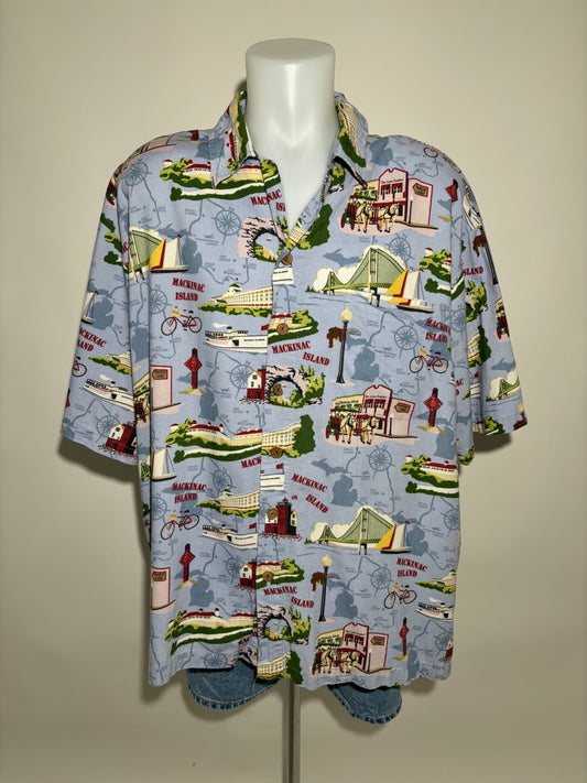 Makinac Island Escape 90s Hawaiian Košulja HELM:VNTG