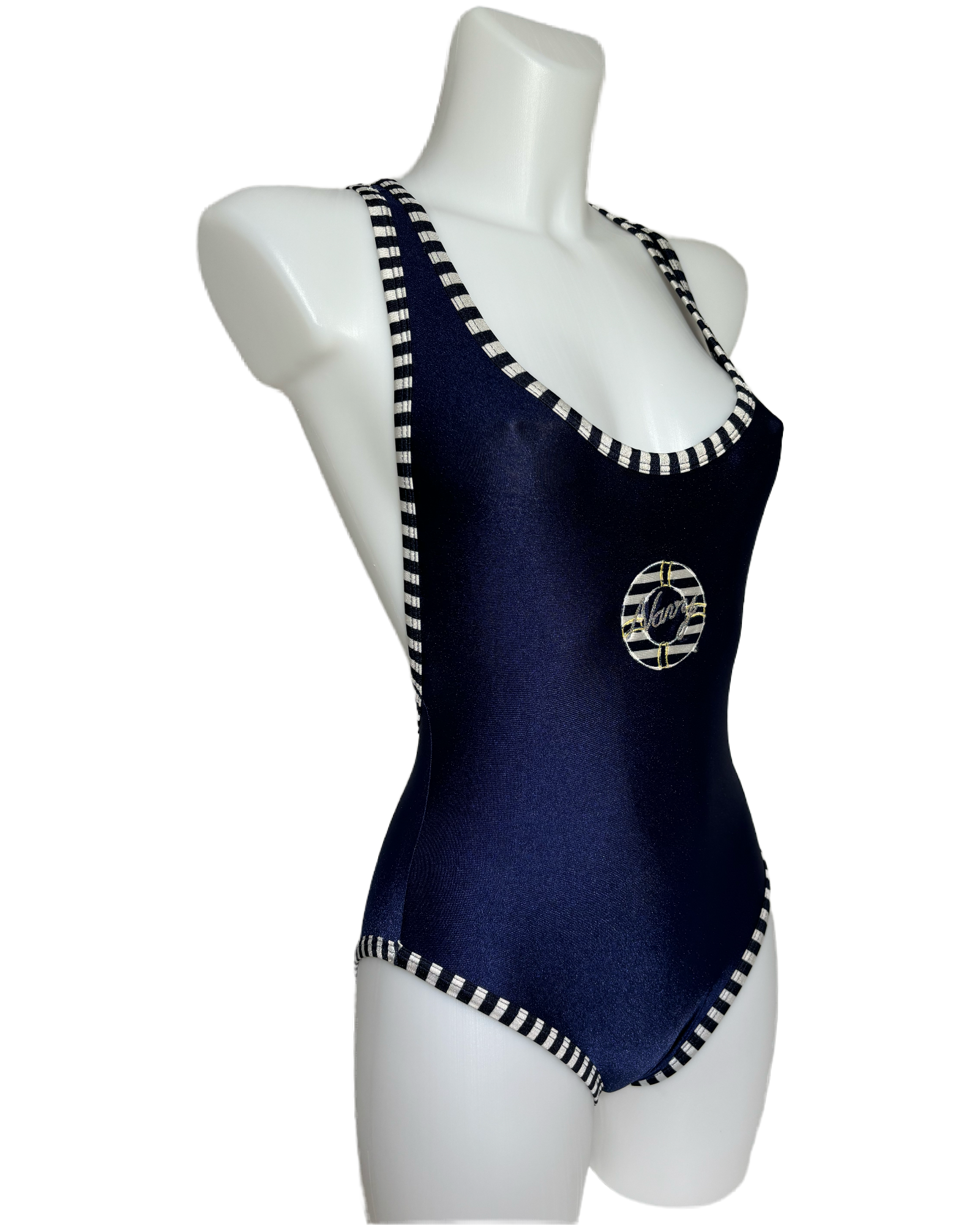 Navy Stripes 80s Nautical Jednodelni Kupaći HELM:VNTG