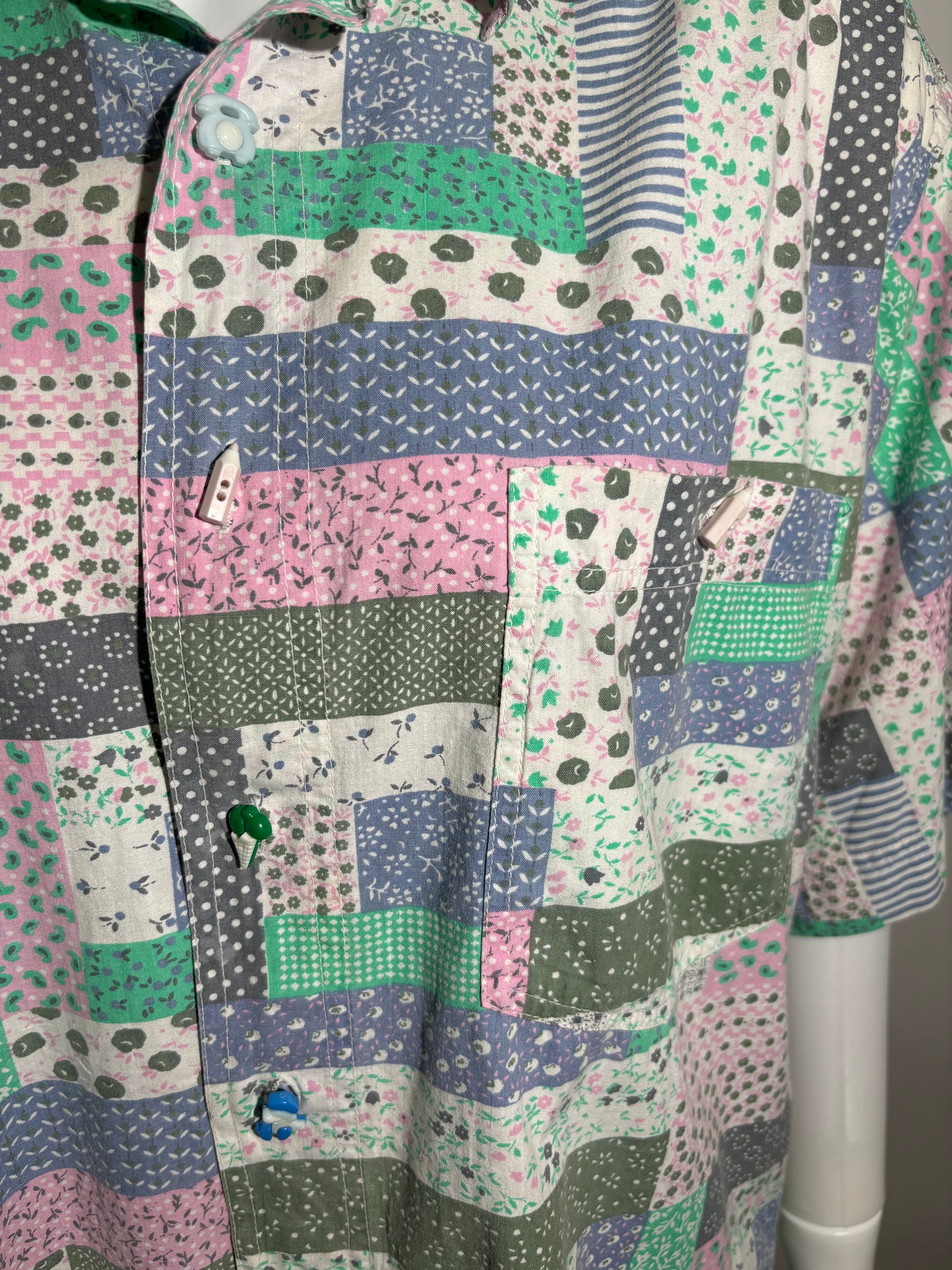 Abstract Pattern Green 80s Košulja HELM:VNTG