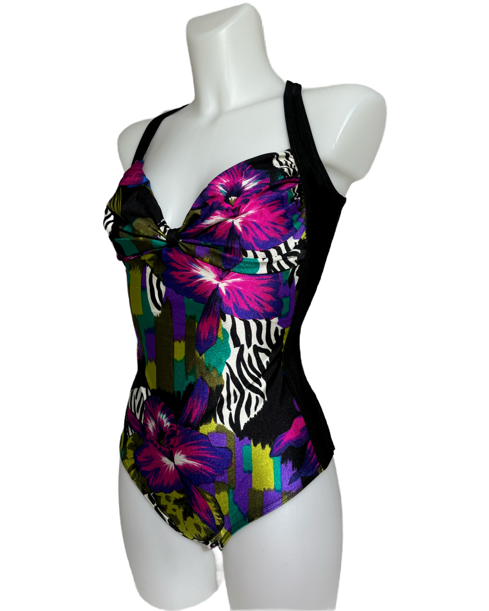 Tropical Vibes 80s Floral Jednodelni Kupaći HELM:VNTG