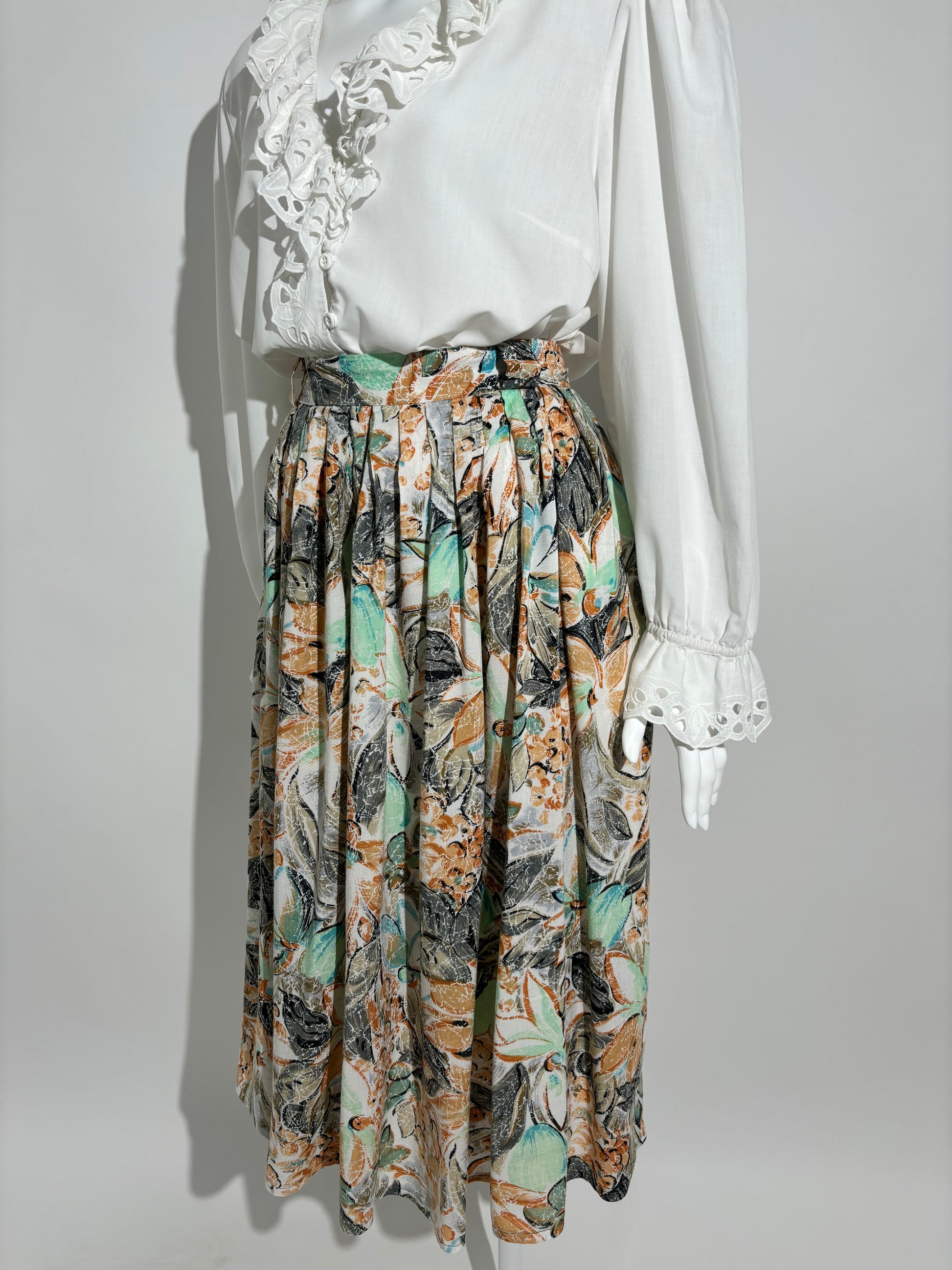 Leaf Pattern 70s Suknja HELM:VNTG