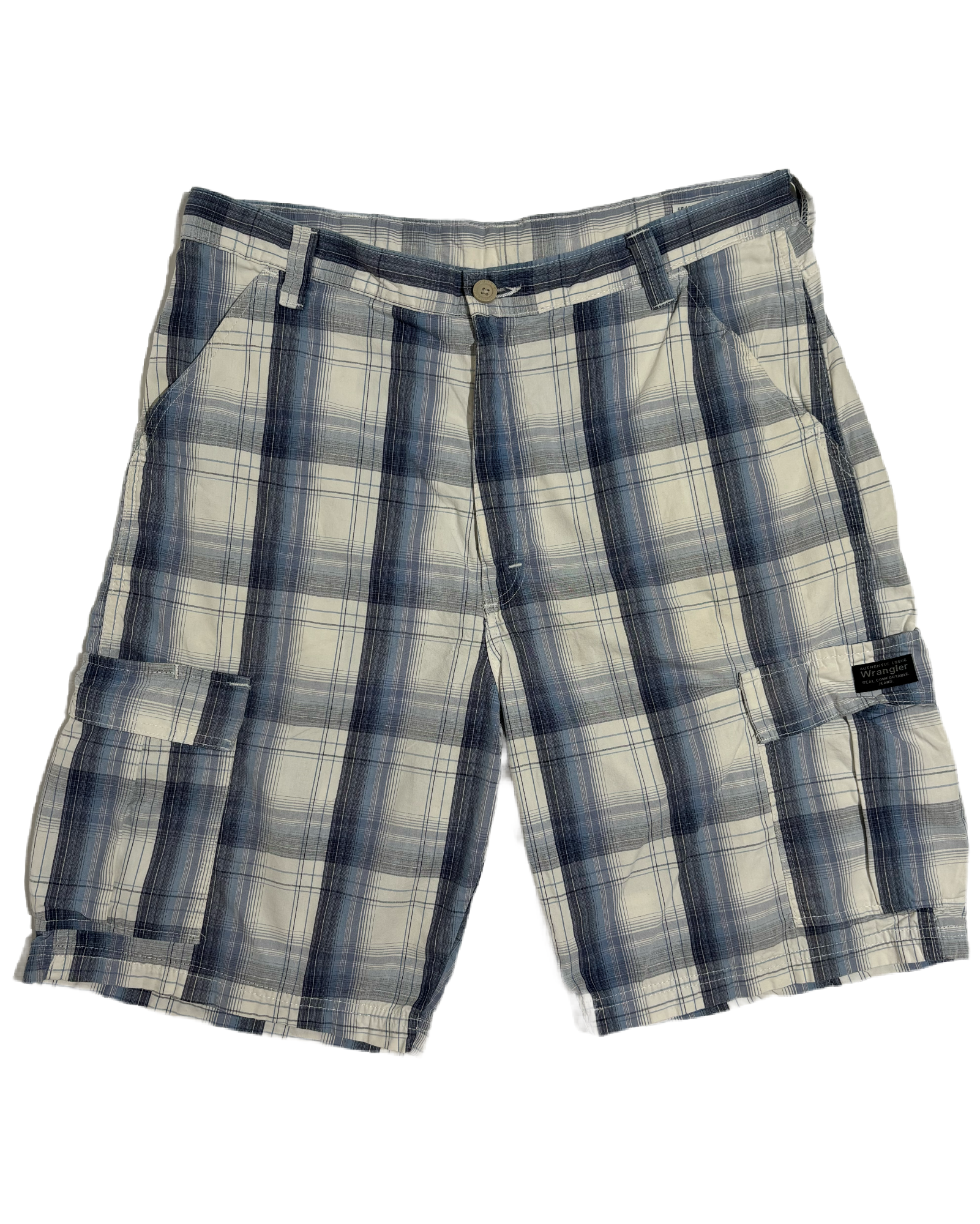 Wrangler Blue Checkered Cargo Bermude