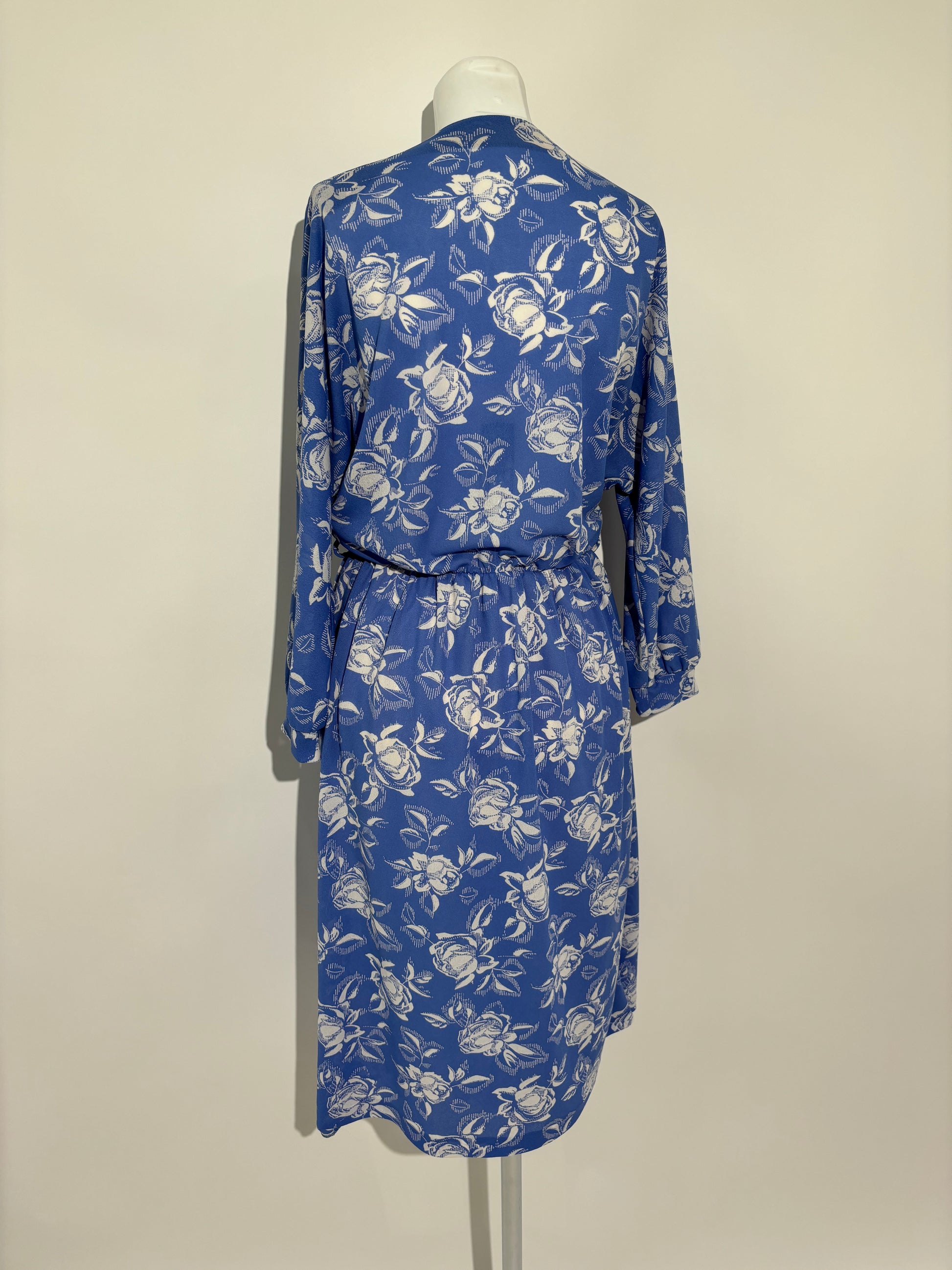 Flower Dreams 80s Blue Haljina HELM:VNTG