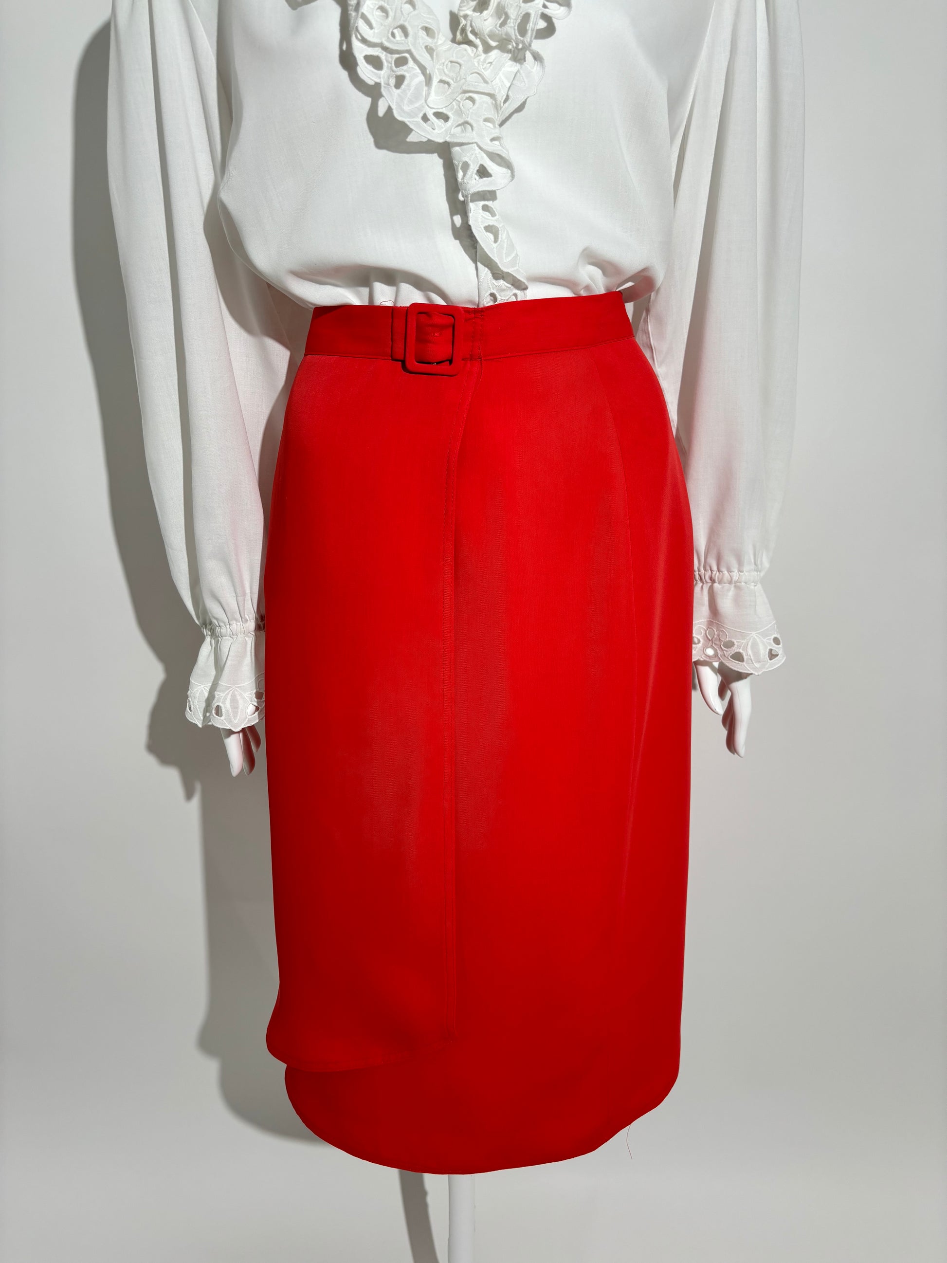 Red Elegant 80s Suknja HELM:VNTG