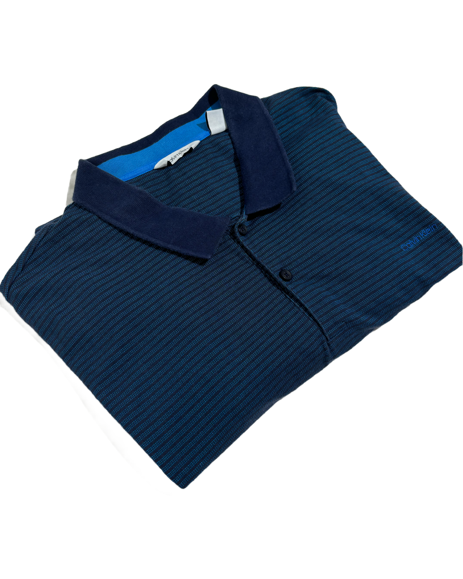 Calvin Klein Blue Striped Classic Polo Majica Calvin Klein