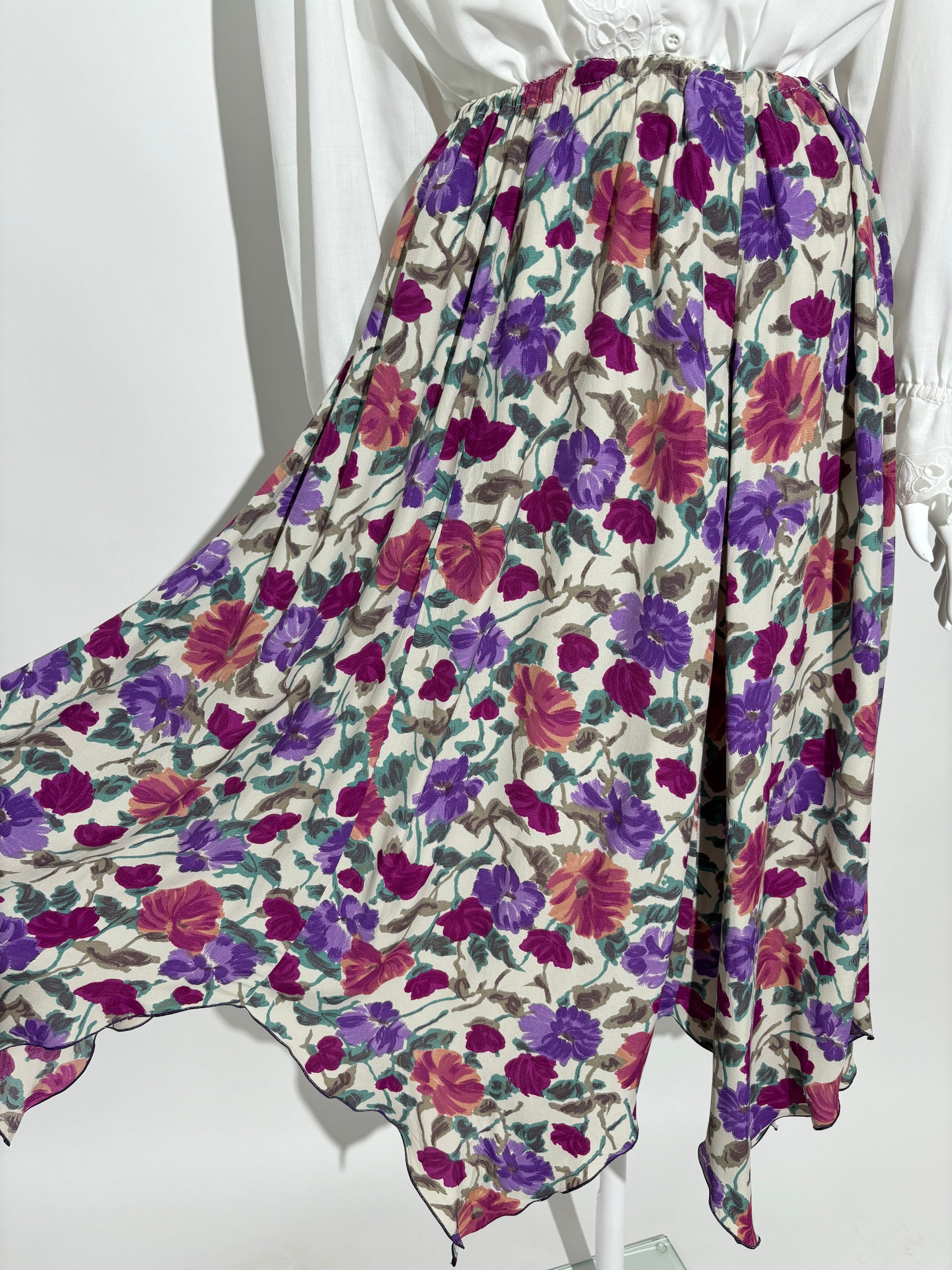 Purple Floral 90s Suknja HELM:VNTG