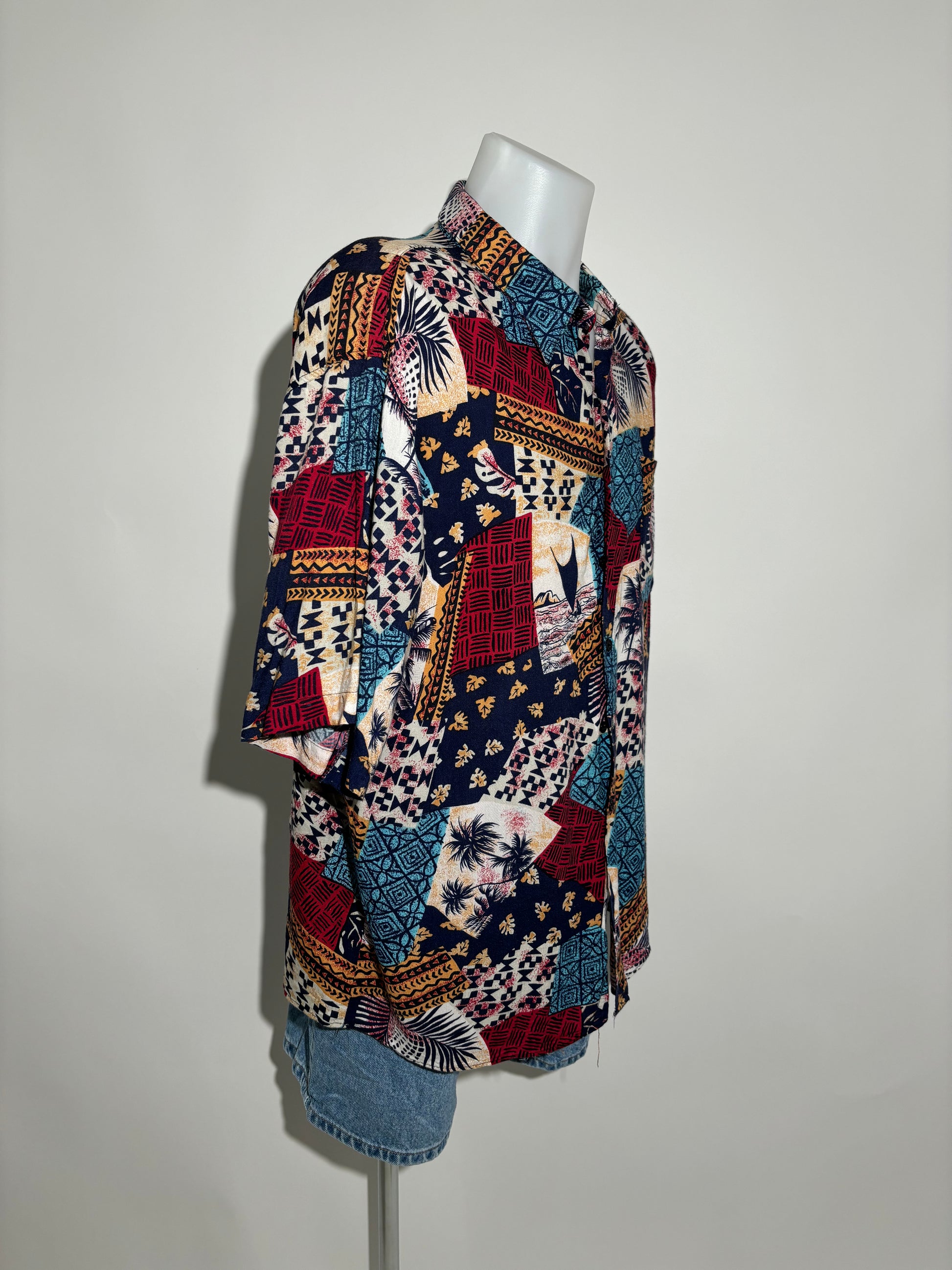 Tropical Patchwork 90s Hawaiian Košulja HELM:VNTG