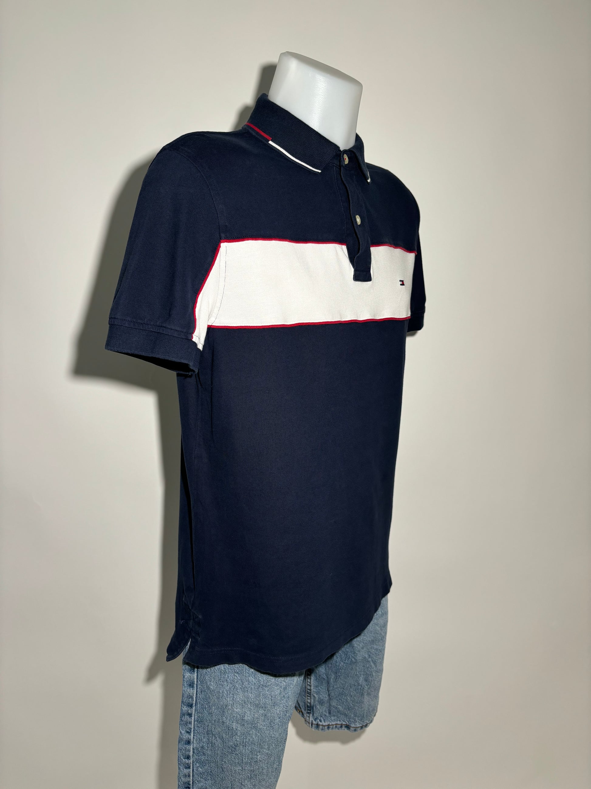 Tommy Hilfiger Navy Stripe Classic Polo Majica Tommy Hilfiger