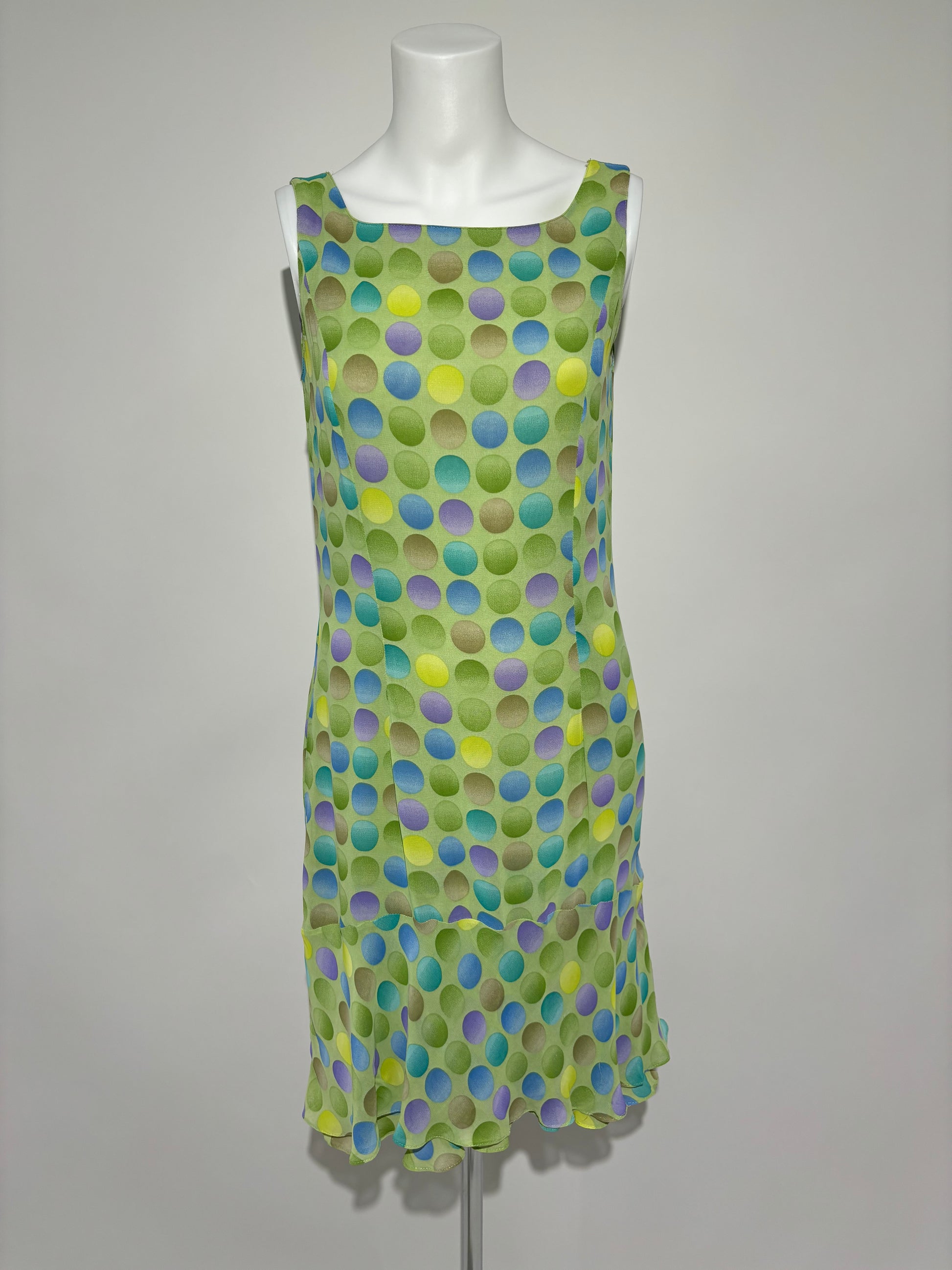 Lime Dream 90s Polka Haljina HELM:VNTG