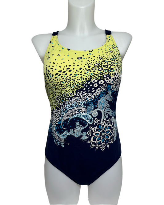 Lemon Burst 90s Paisley Jednodelni Kupaći HELM:VNTG