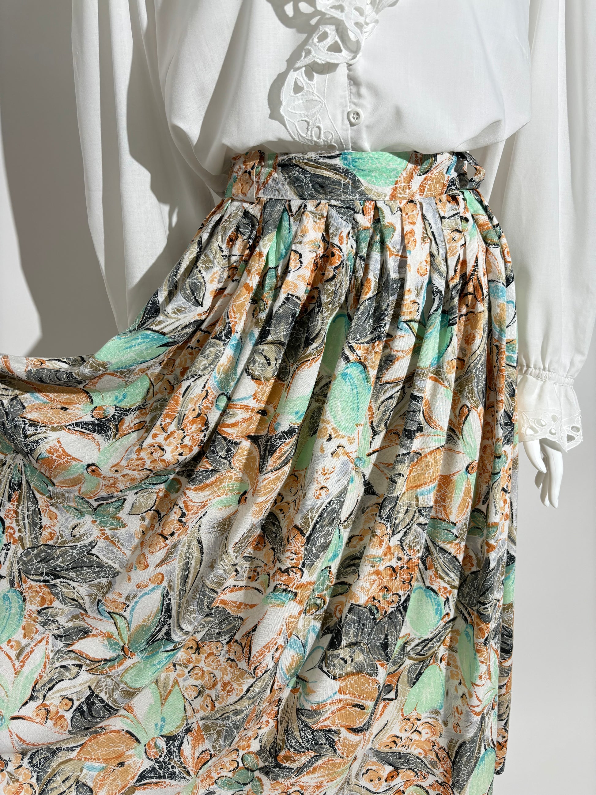 Leaf Pattern 70s Suknja HELM:VNTG