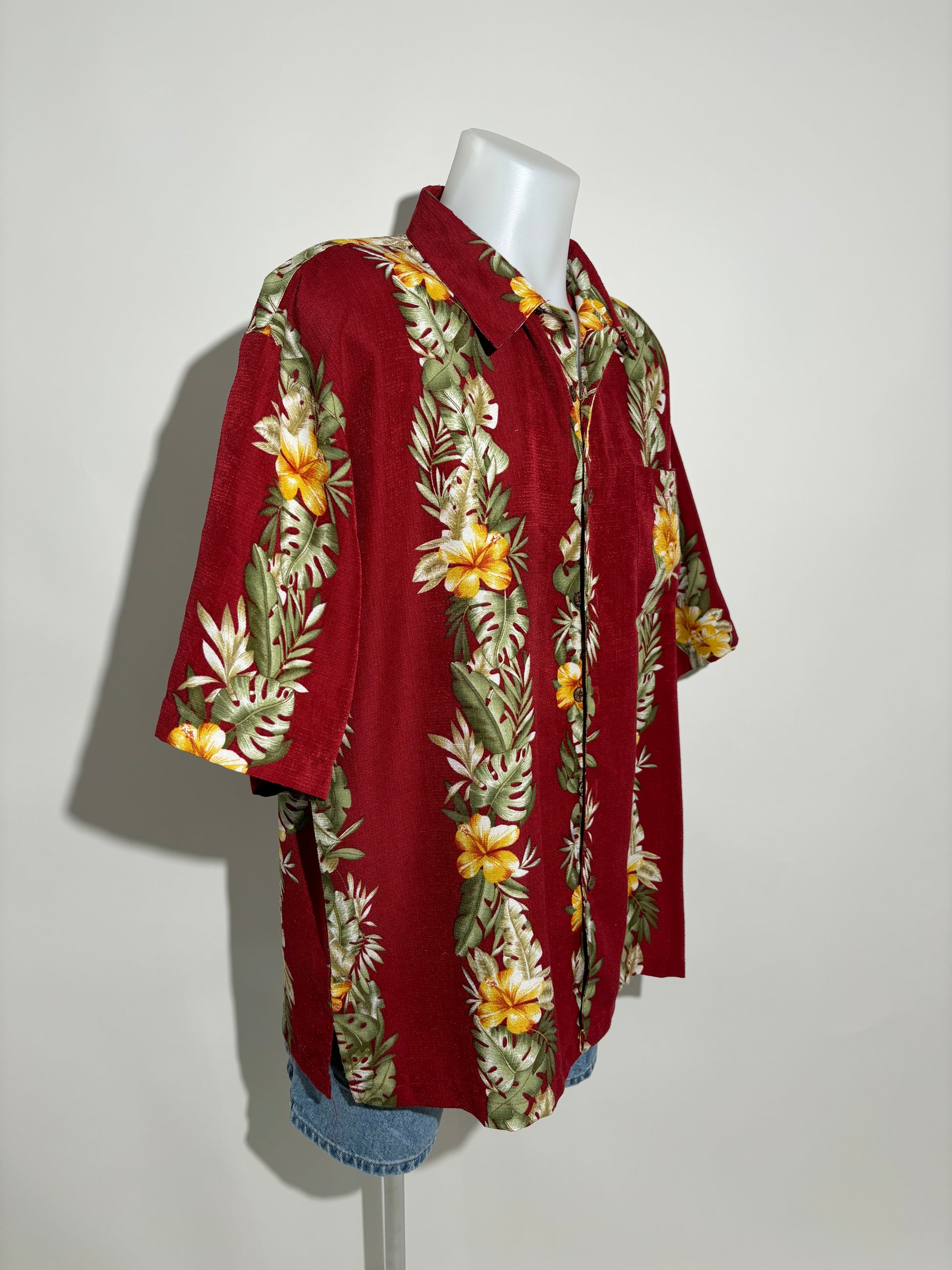 Hawaiian Summer Vibes 90s Floral Hawaiian Košulja HELM:VNTG