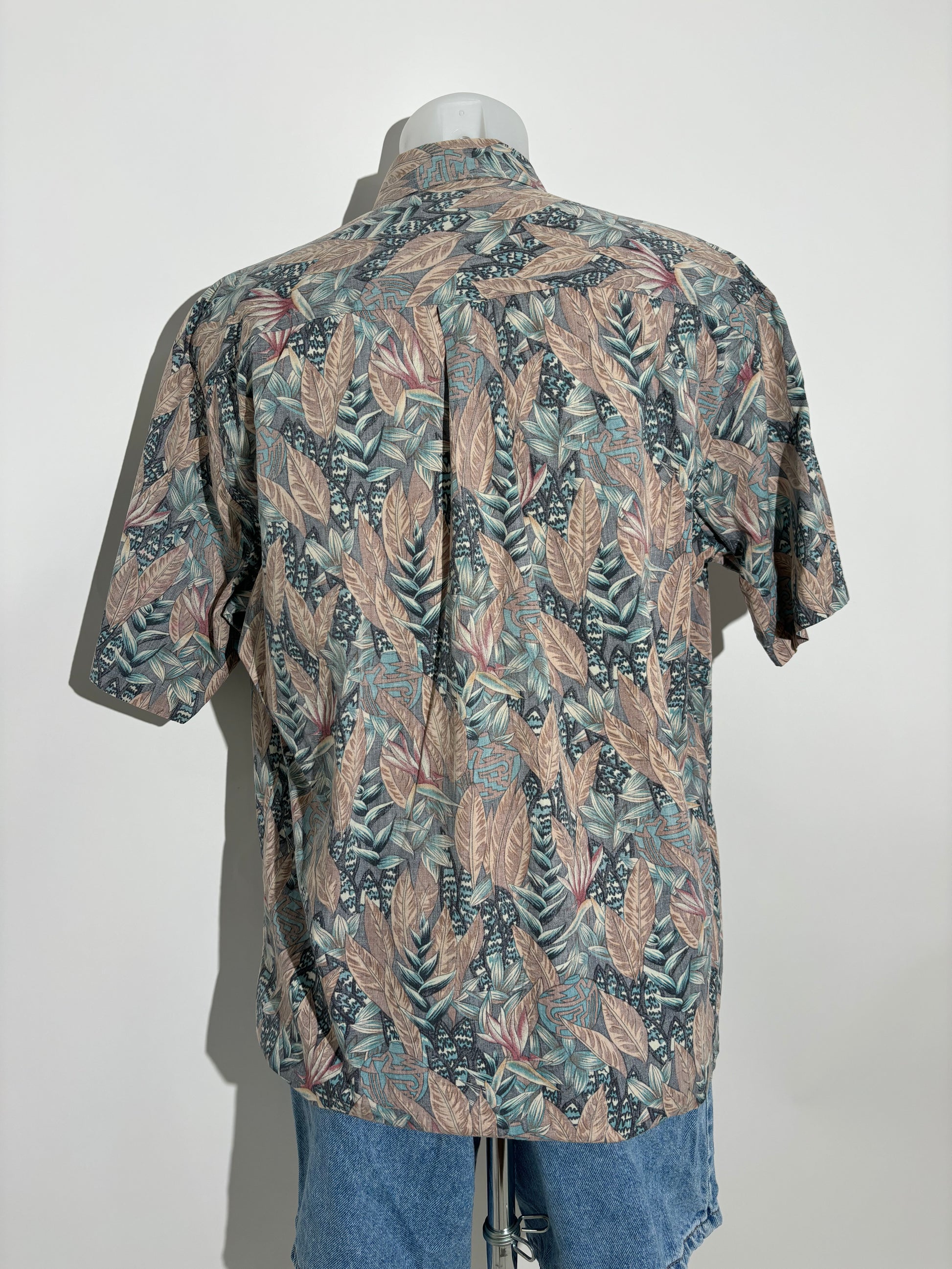 Hawaiian Leaf Pattern 90s Hawaiian Košulja HELM:VNTG