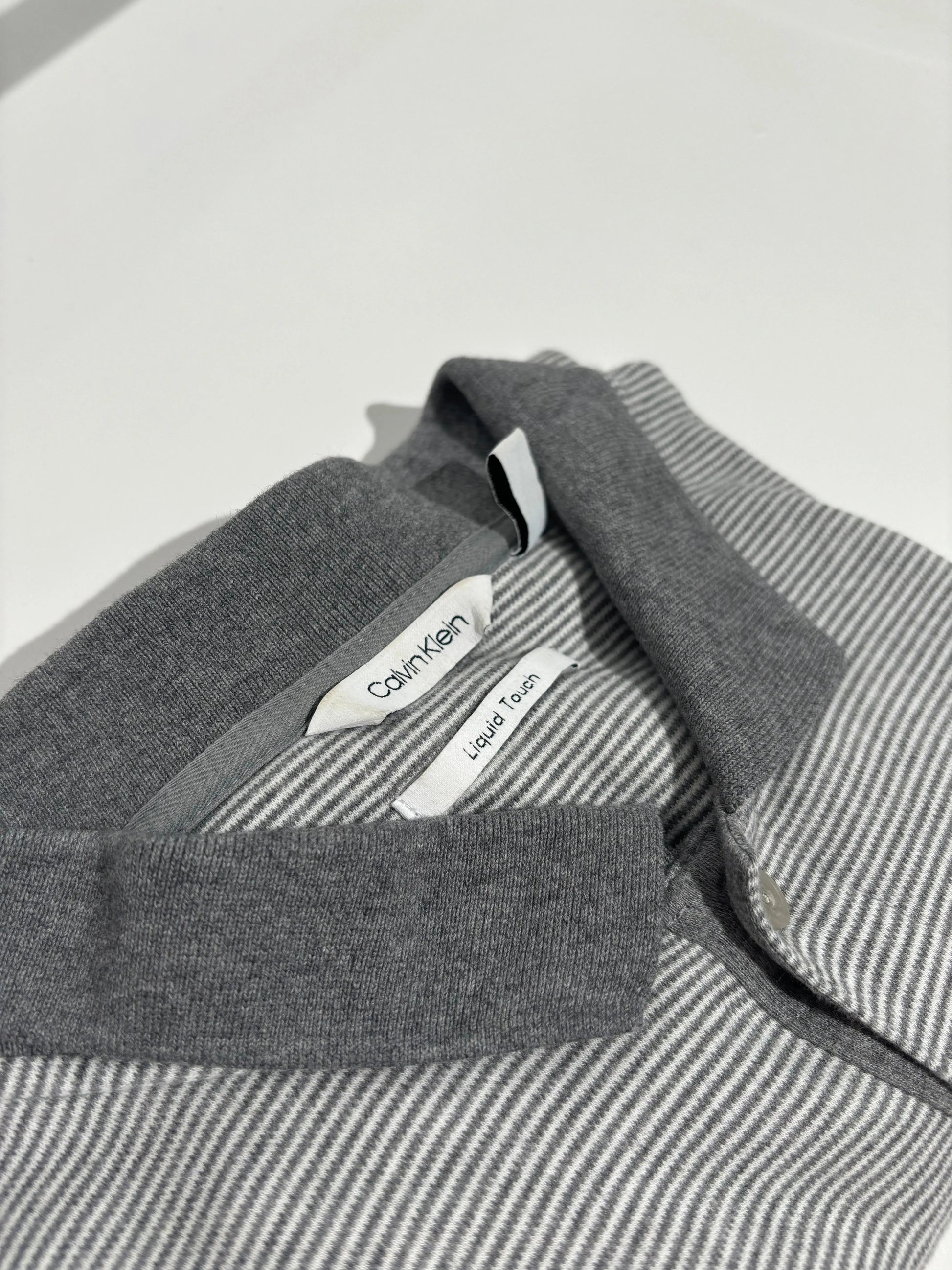 Liquid Touch Grey Striped Polo Majica Calvin Klein