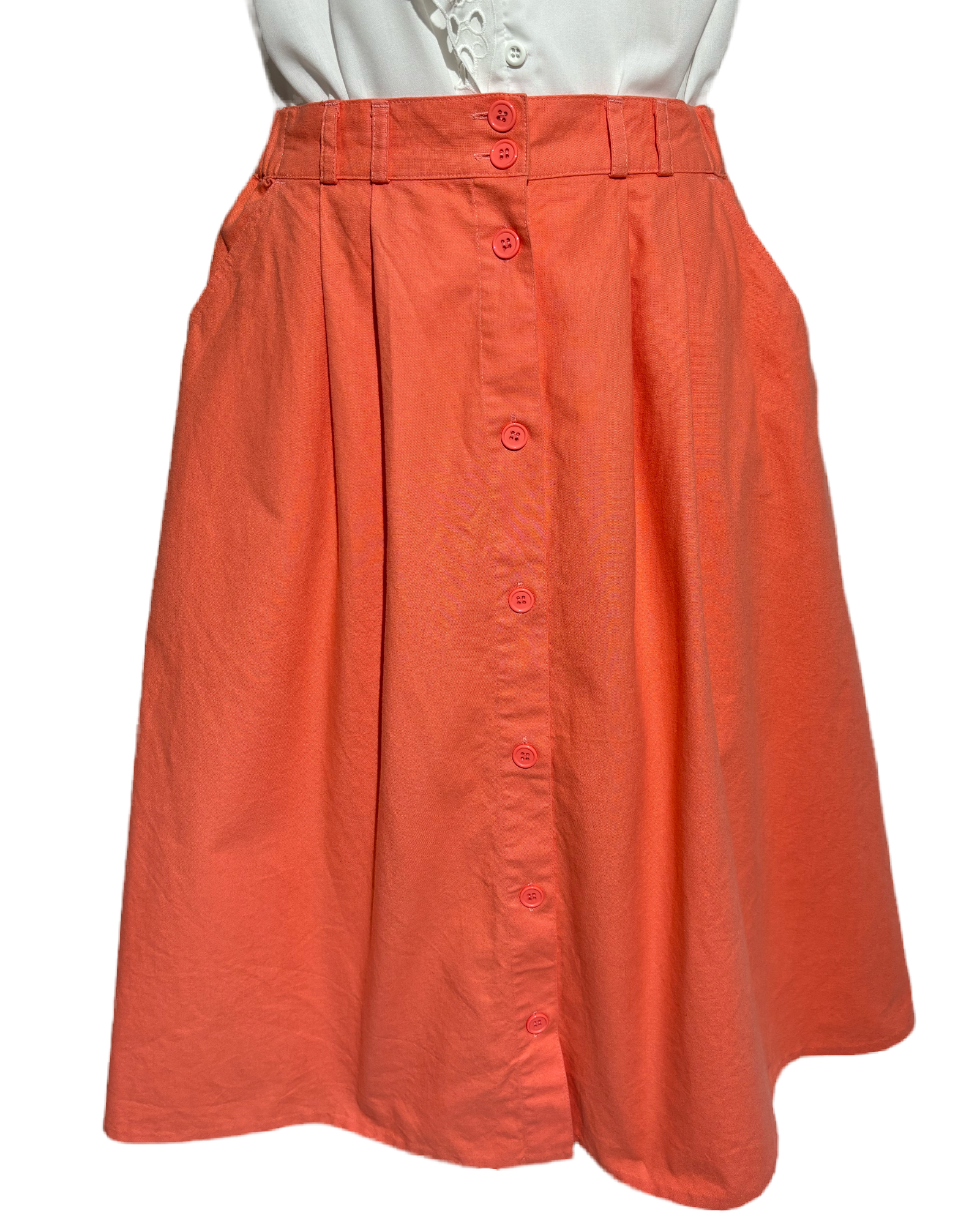 Coral Bliss 80s Buttoned Suknja HELM:VNTG