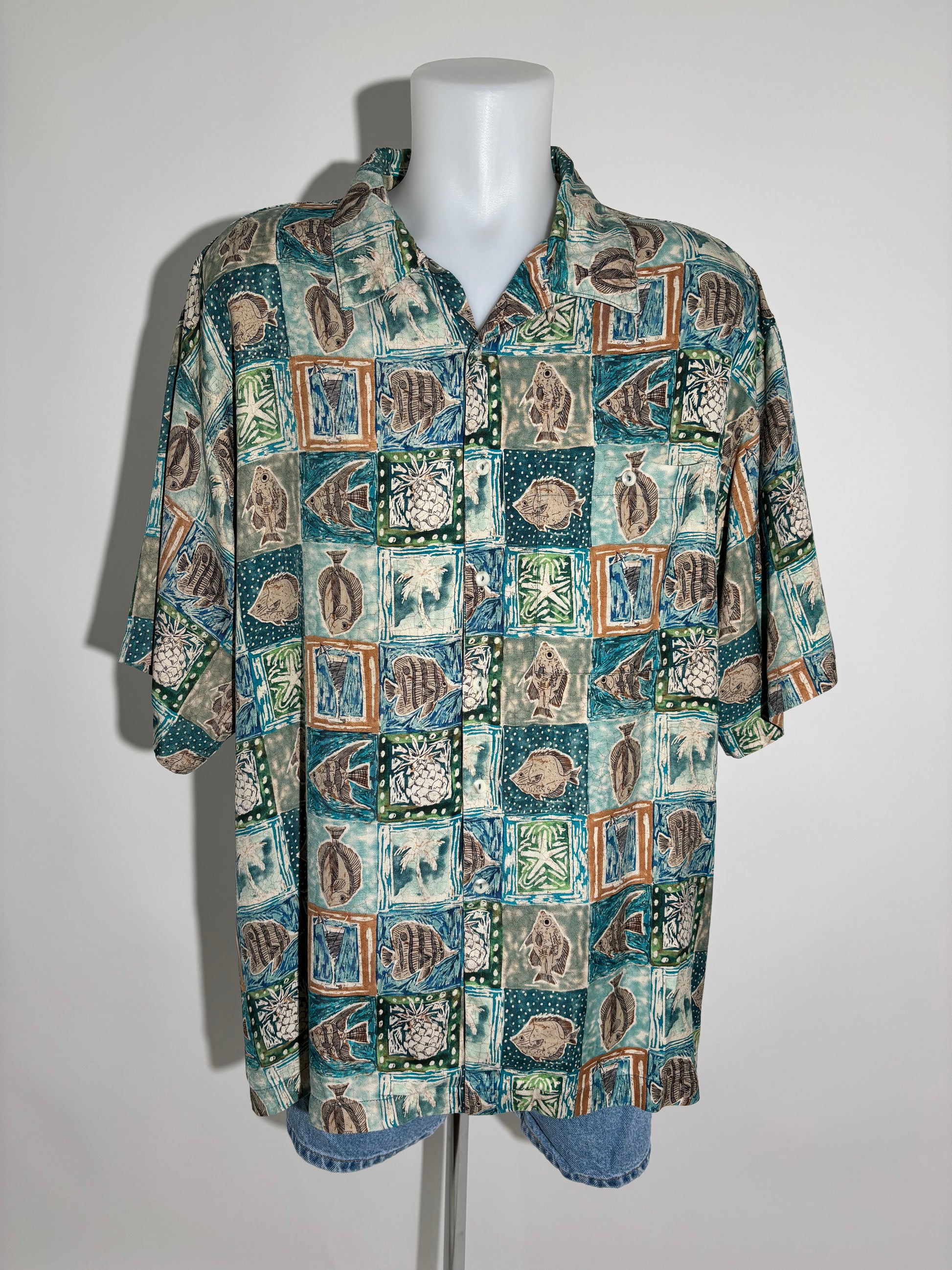 Tropical Reef 80s Hawaiian Košulja HELM:VNTG