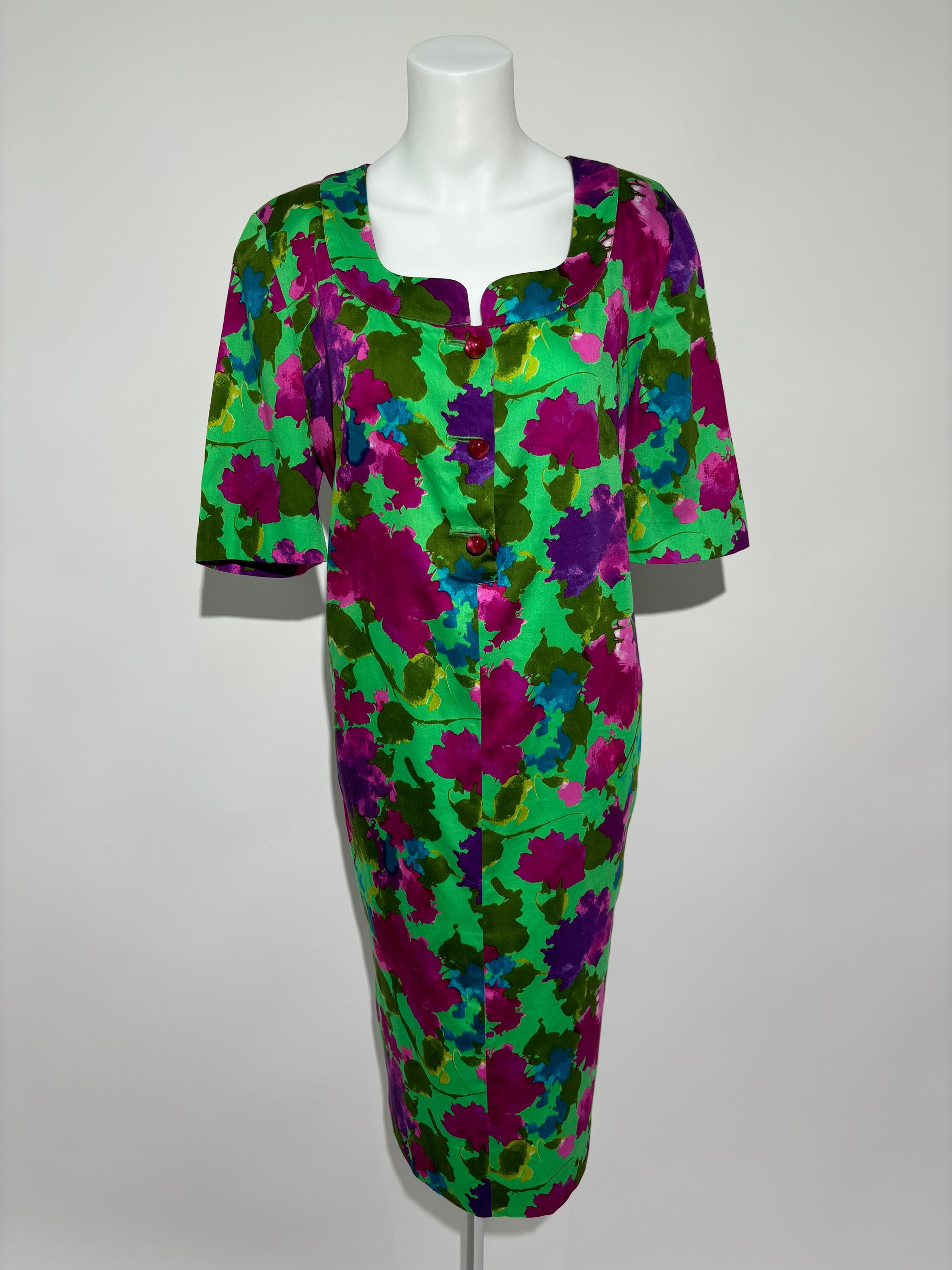 Floral Delight 80s Vibrant Haljina HELM:VNTG