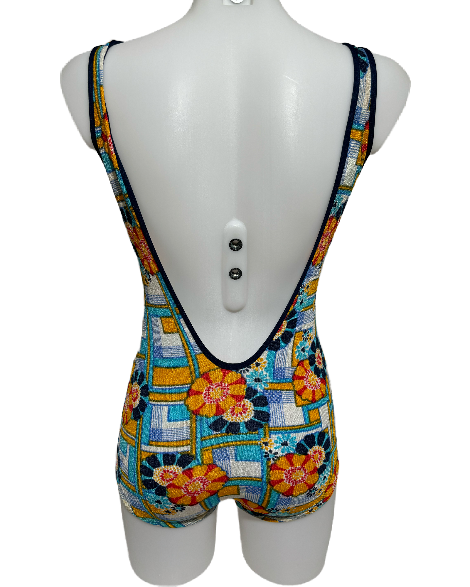 Geometric Floral 80s Vibrant Jednodelni Kupaći HELM:VNTG