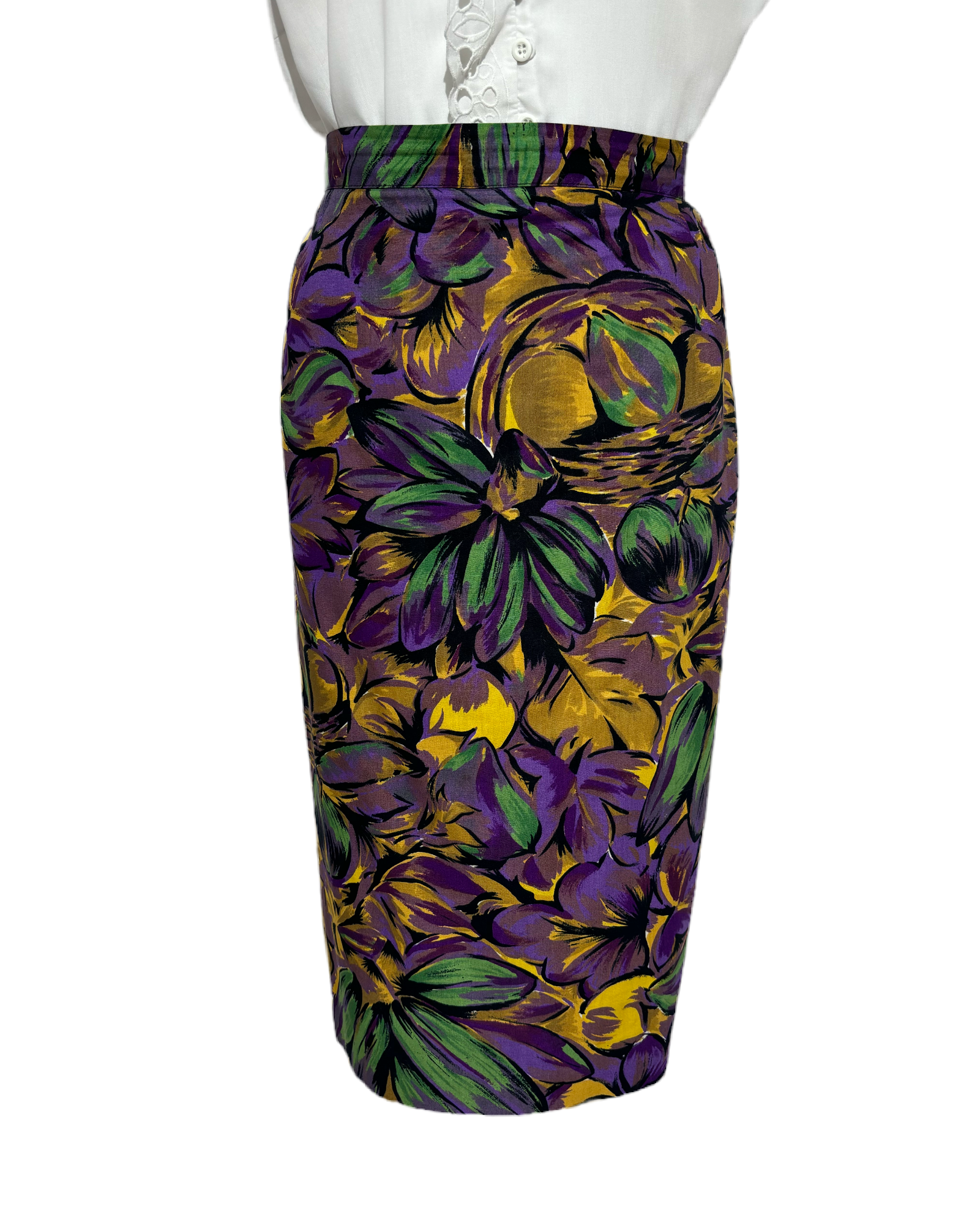 Bold Bloom 80s Floral Suknja HELM:VNTG