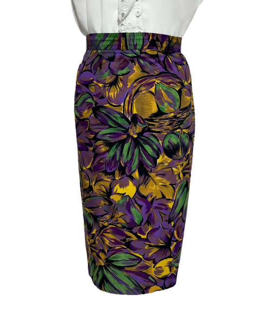 Bold Bloom 80s Floral Suknja HELM:VNTG