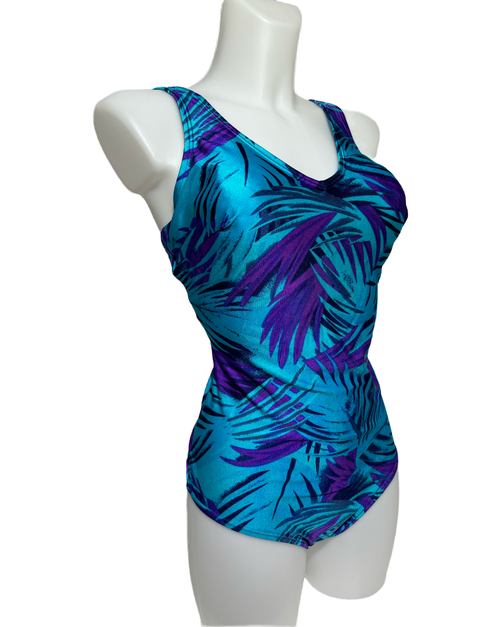 Tropical Twilight 80s Palm Print Jednodelni Kupaći HELM:VNTG