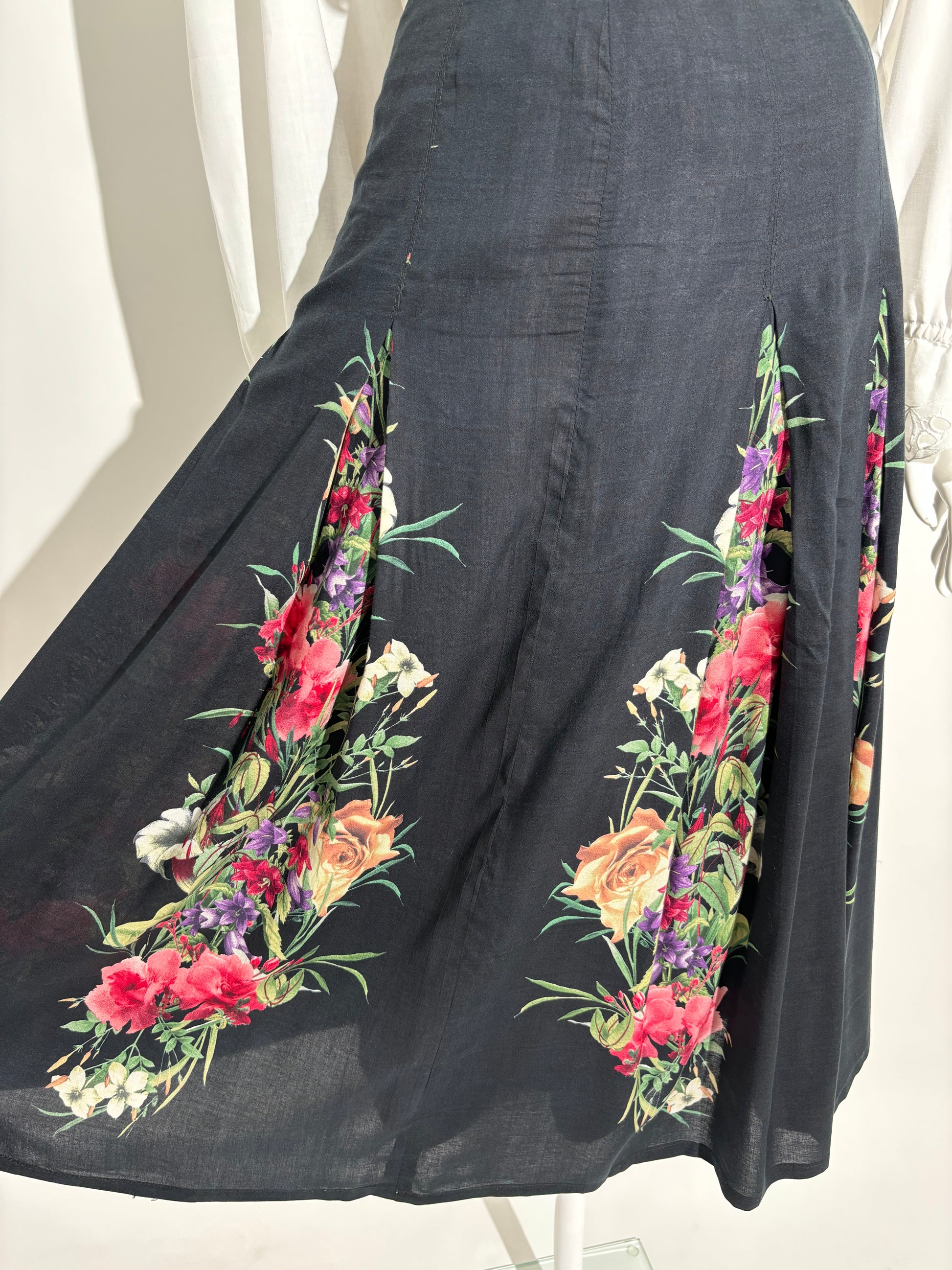 Floral Panel 80s Suknja HELM:VNTG