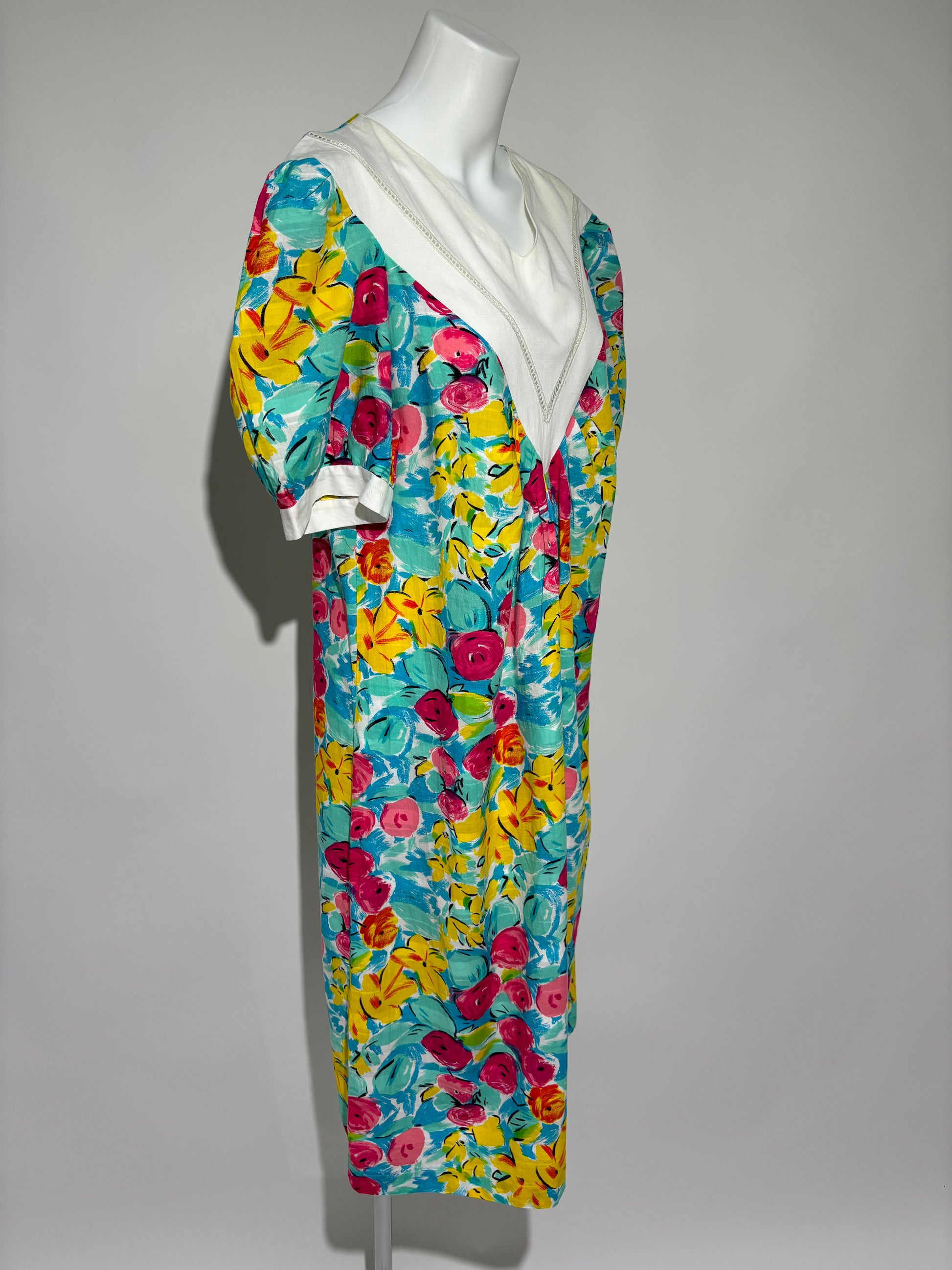 Tropical Blossom 70s Boho Haljina HELM:VNTG