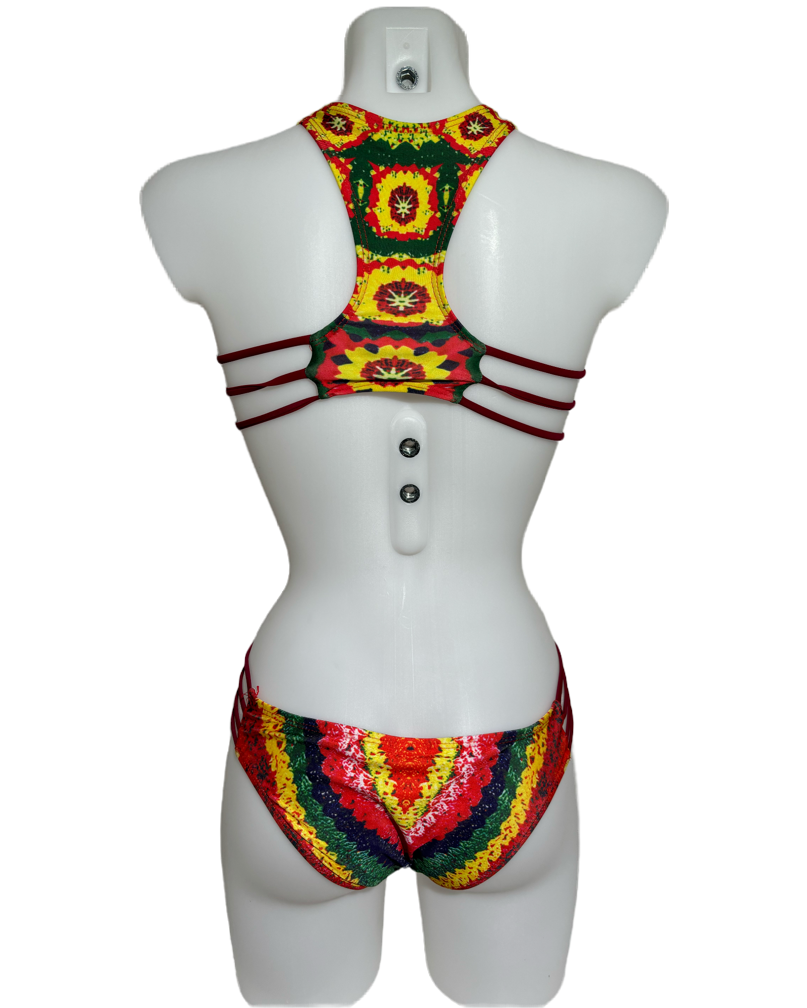 Vivid Rainbow 79s Crochet Jednodelni Kupaći HELM:VNTG