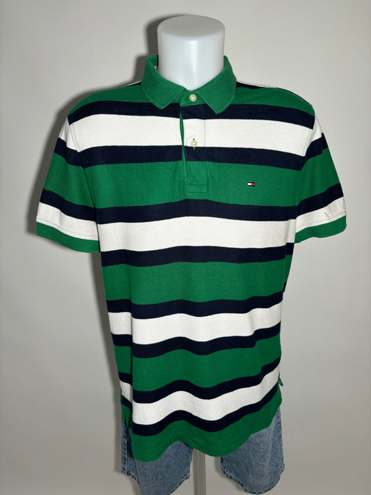 Tommy Hilfiger Green Striped Classic Polo Majica Tommy Hilfiger