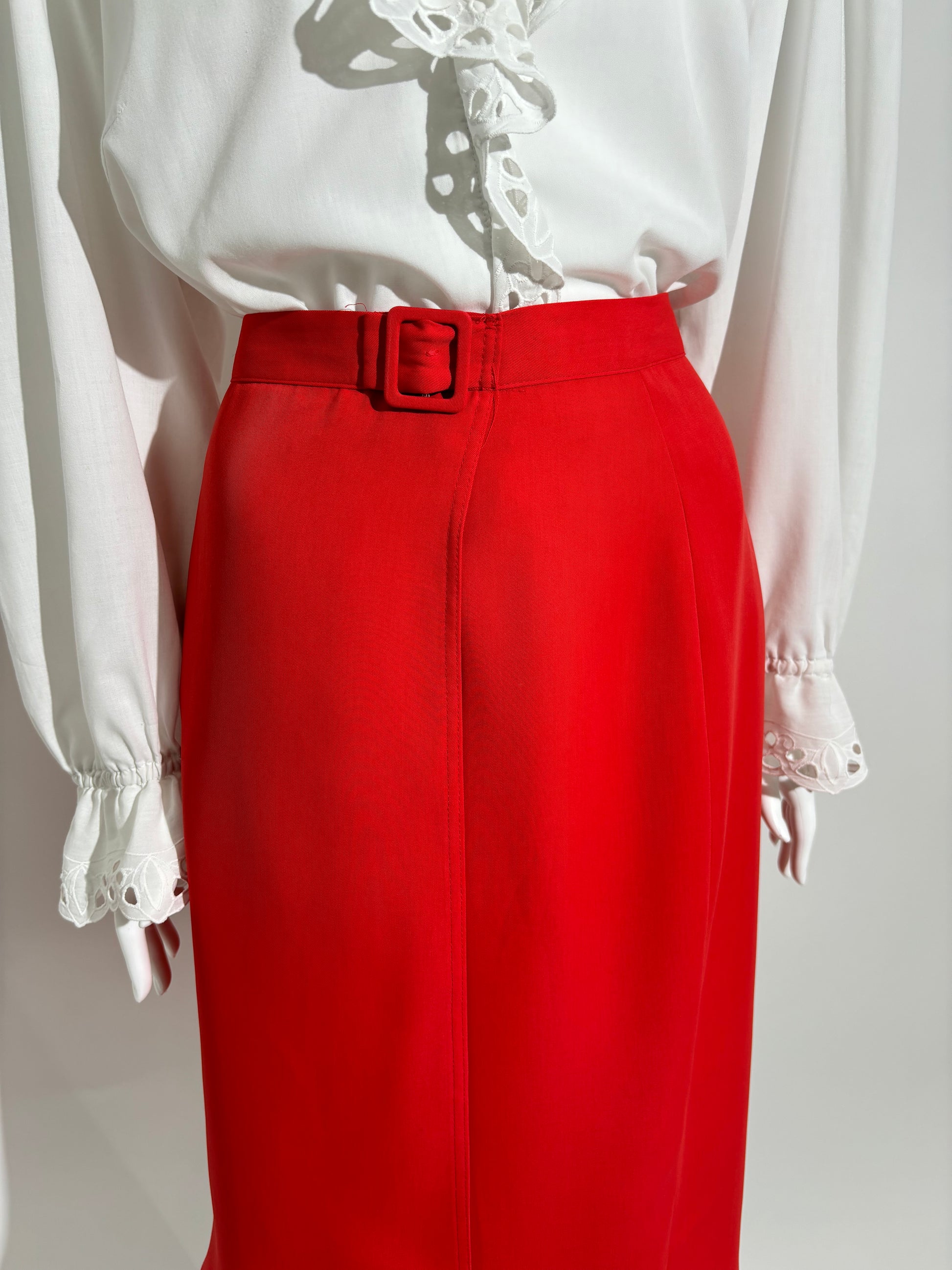 Red Elegant 80s Suknja HELM:VNTG