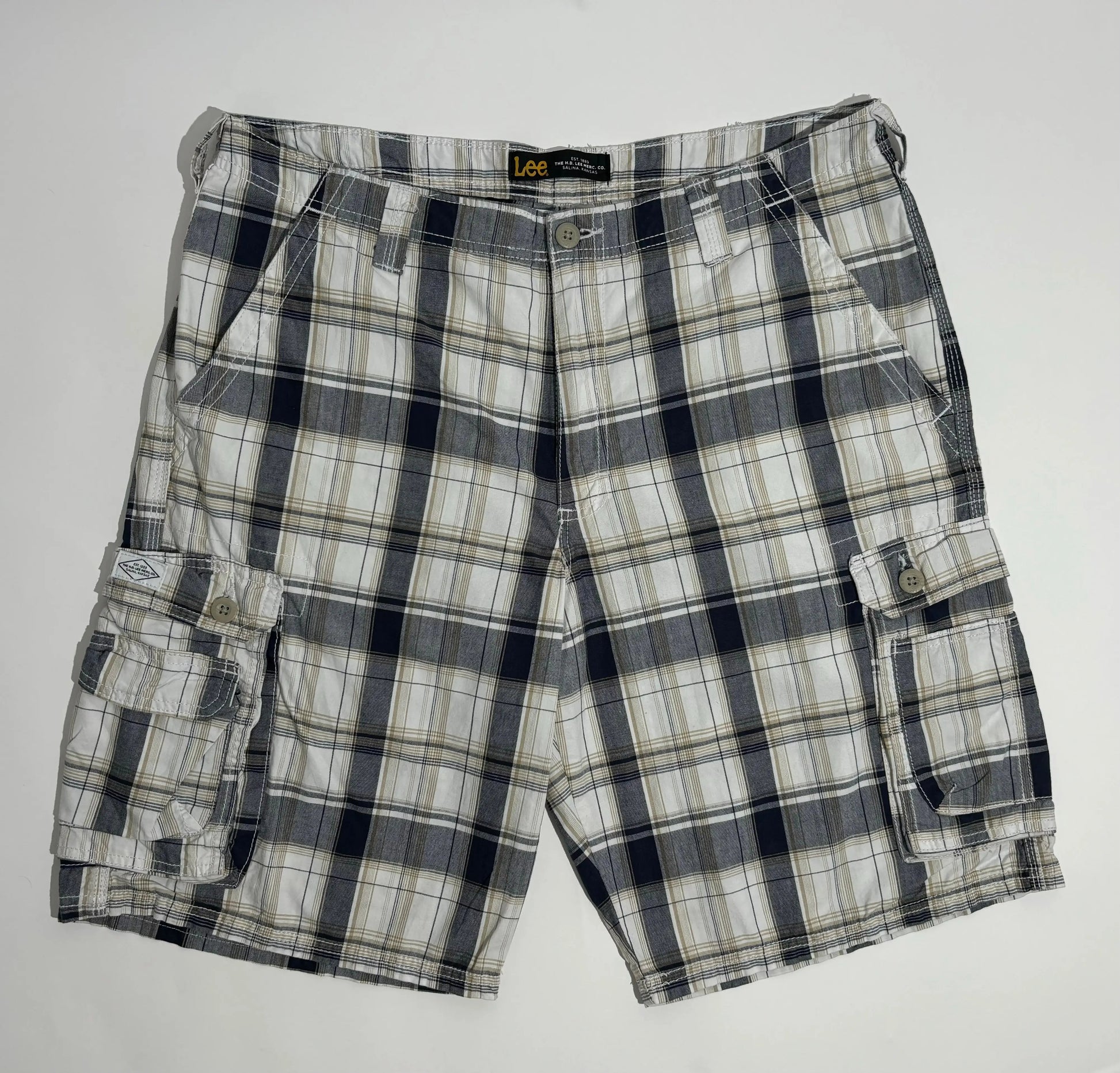 Lee Blue&White Checkered Cargo Bermude Lee