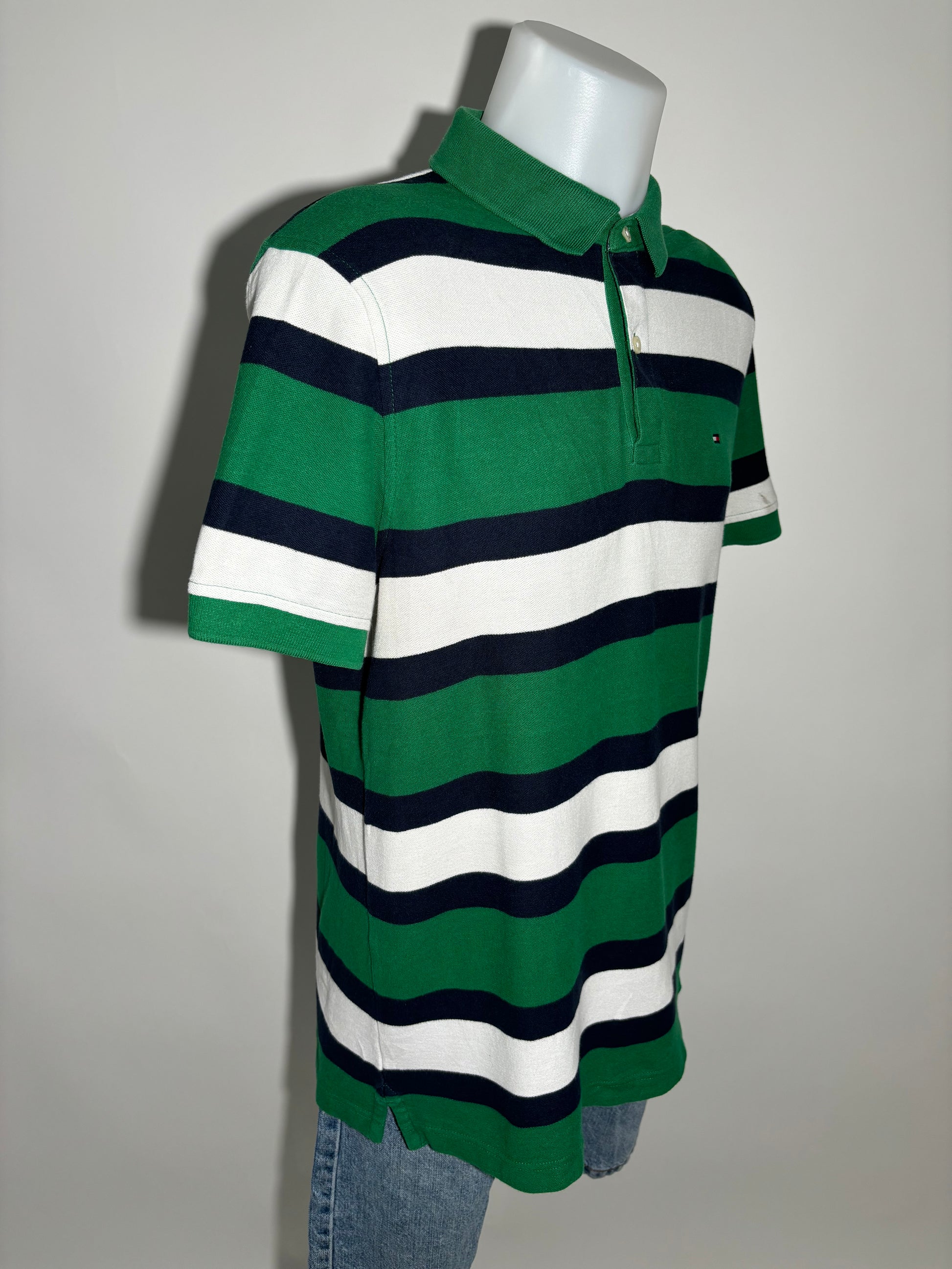 Tommy Hilfiger Green Striped Classic Polo Majica Tommy Hilfiger